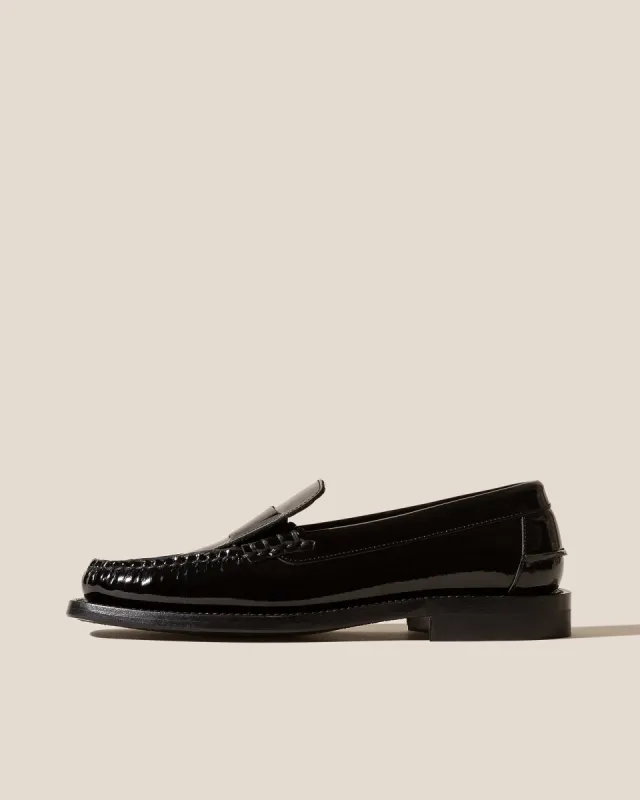 SINEU GLOSSY - Interlaced-detail Slip-on Loafer sold by Hereu Studio