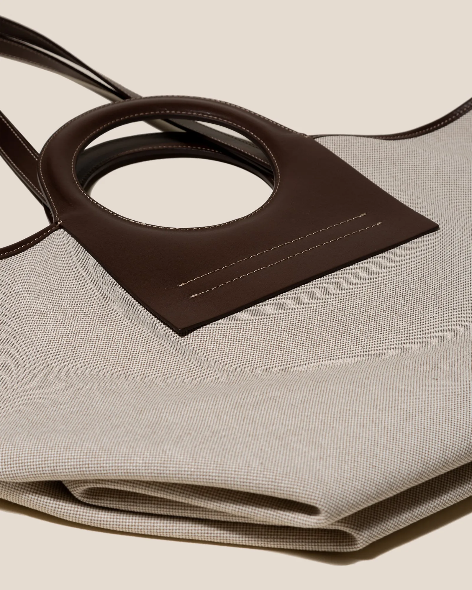 CALA L - Leather-trimmed Canvas Tote Bag sold by Hereu Studio product image thumbnail 4