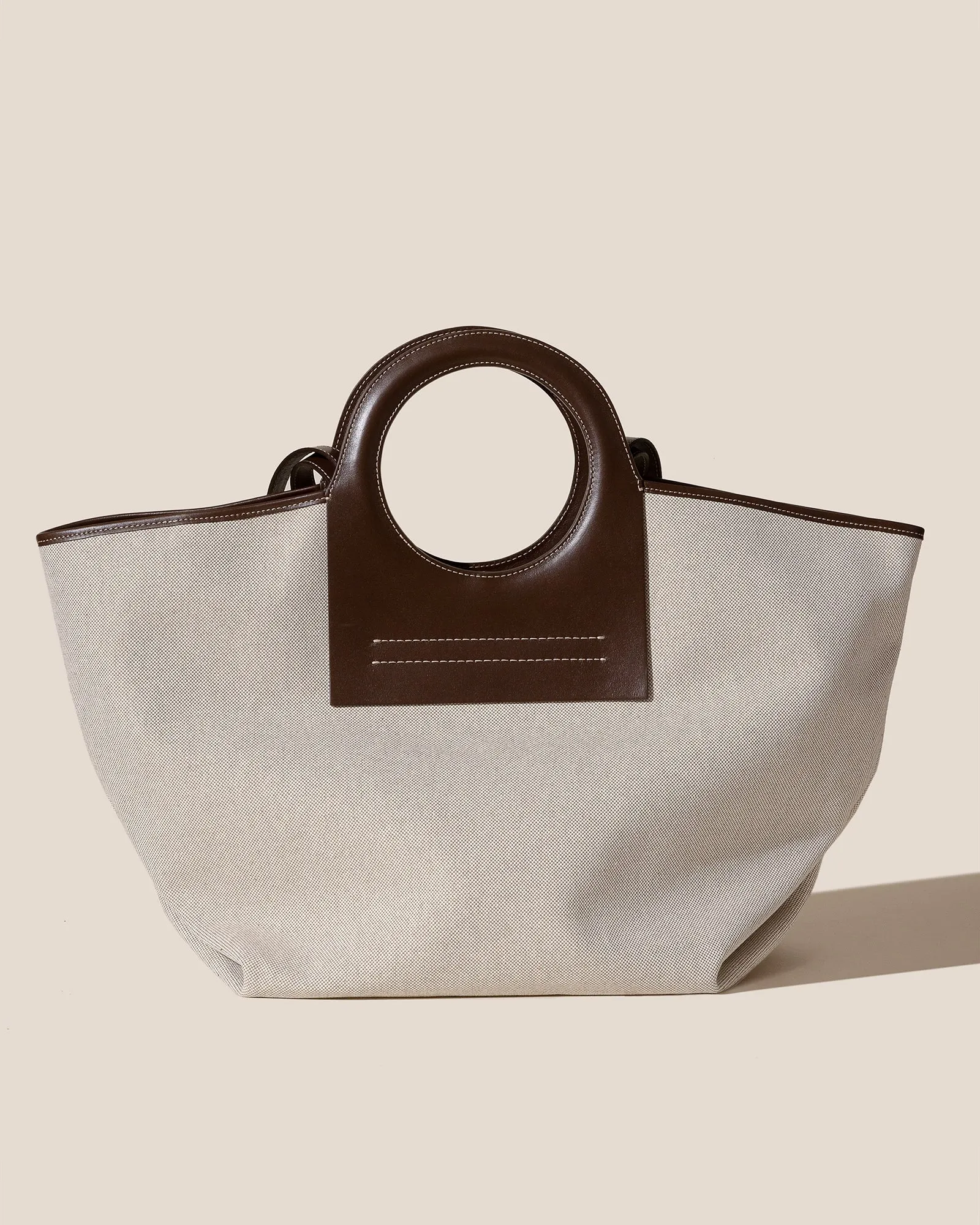CALA L - Leather-trimmed Canvas Tote Bag sold by Hereu Studio