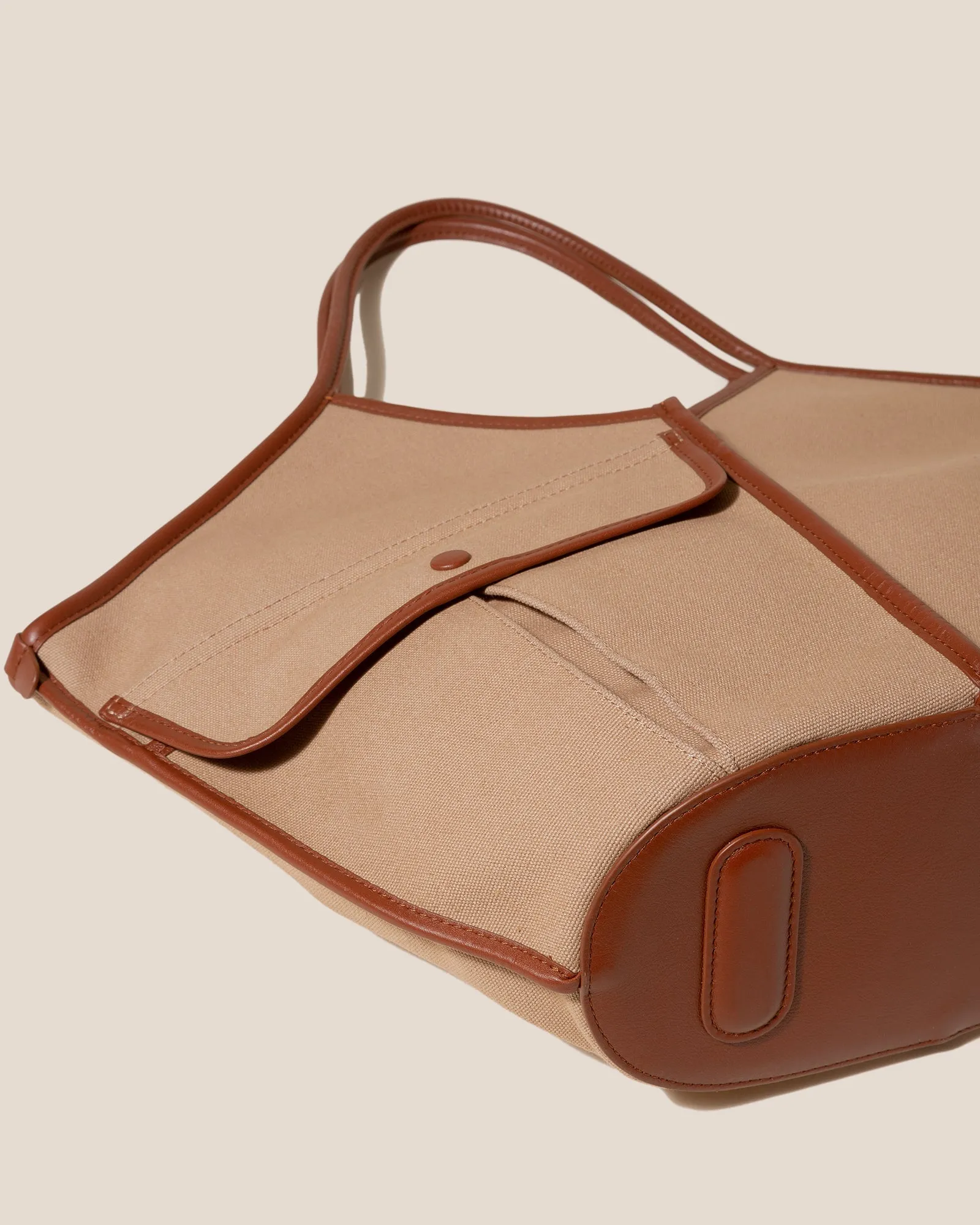 DUNA - Leather-trimmed Organic Cotton Tote Bag sold by Hereu Studio product image thumbnail 5