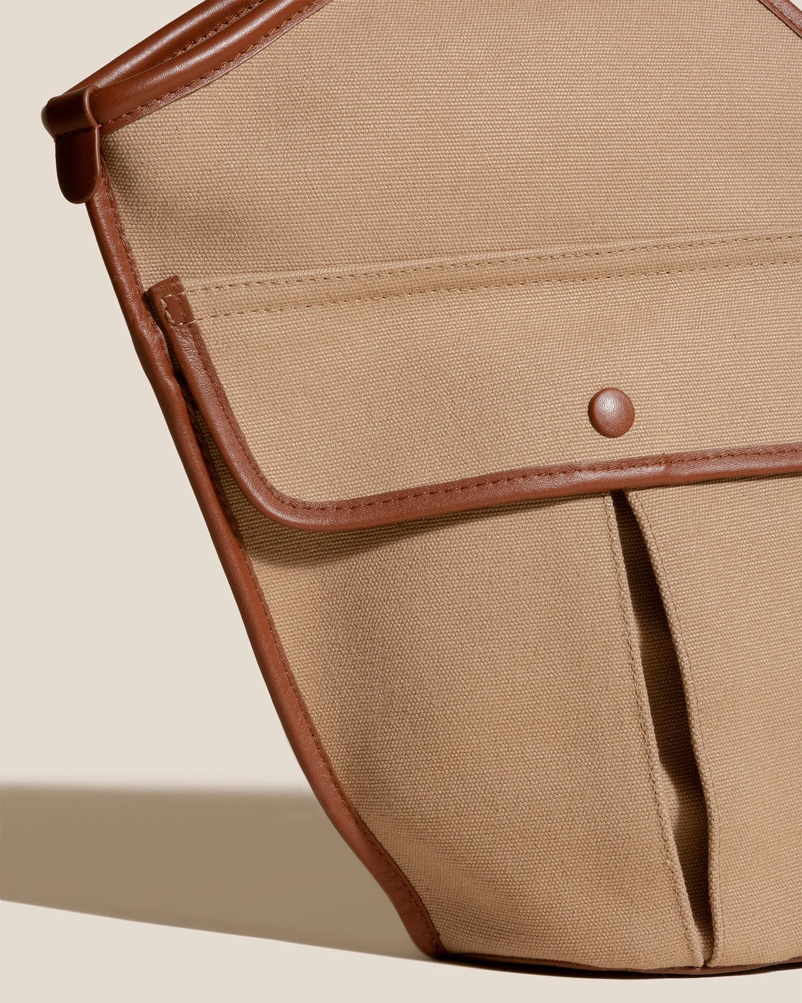 DUNA - Leather-trimmed Organic Cotton Tote Bag sold by Hereu Studio product image thumbnail 3