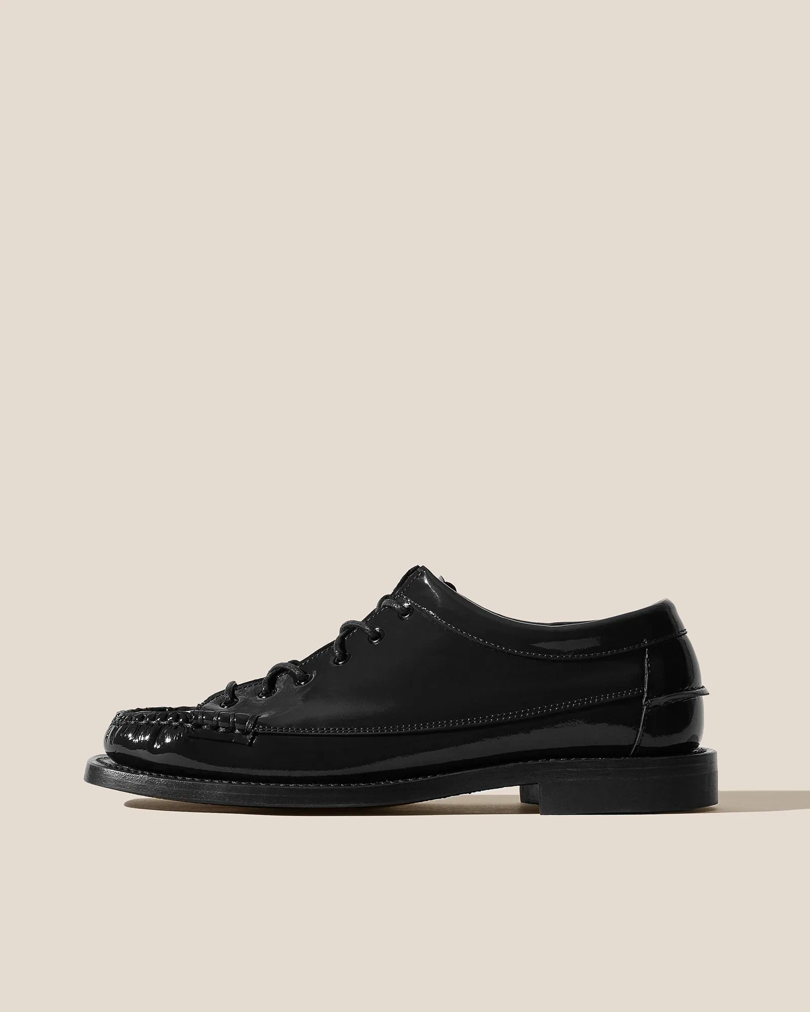 PRIEGO SQUARED GLOSSY - Lace up Moccasin sold by Hereu Studio