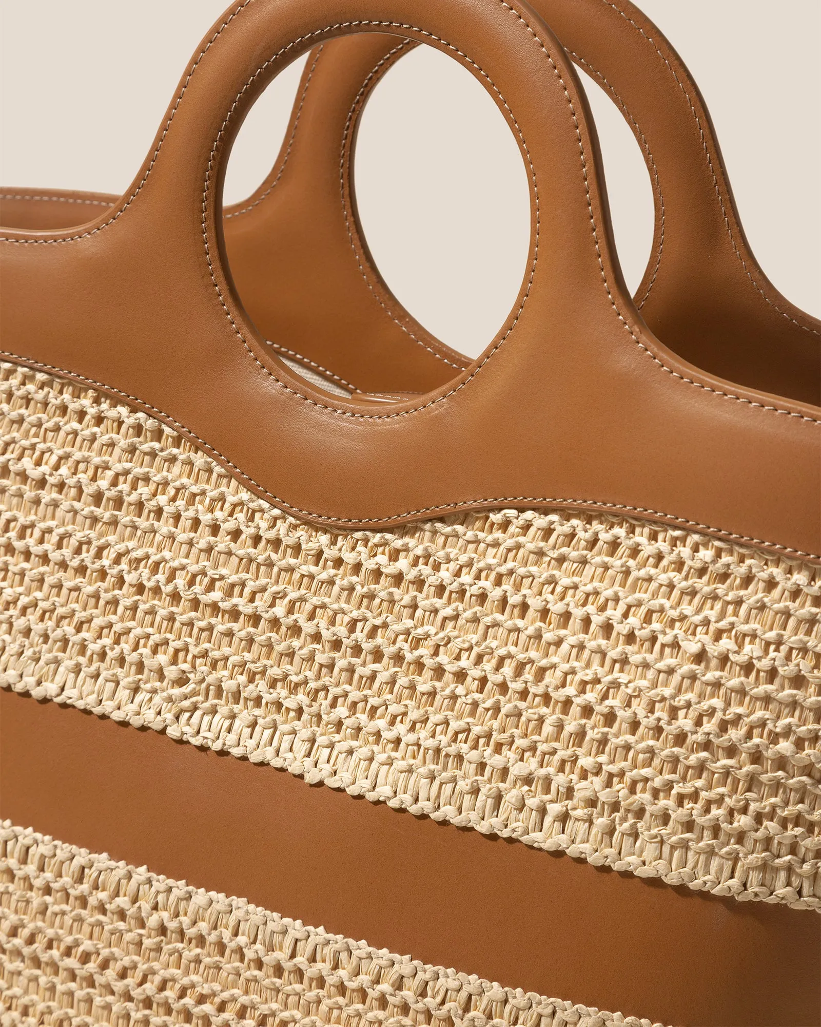 NASTA - Leather Framed Raffia Tote Bag sold by Hereu Studio product image thumbnail 2
