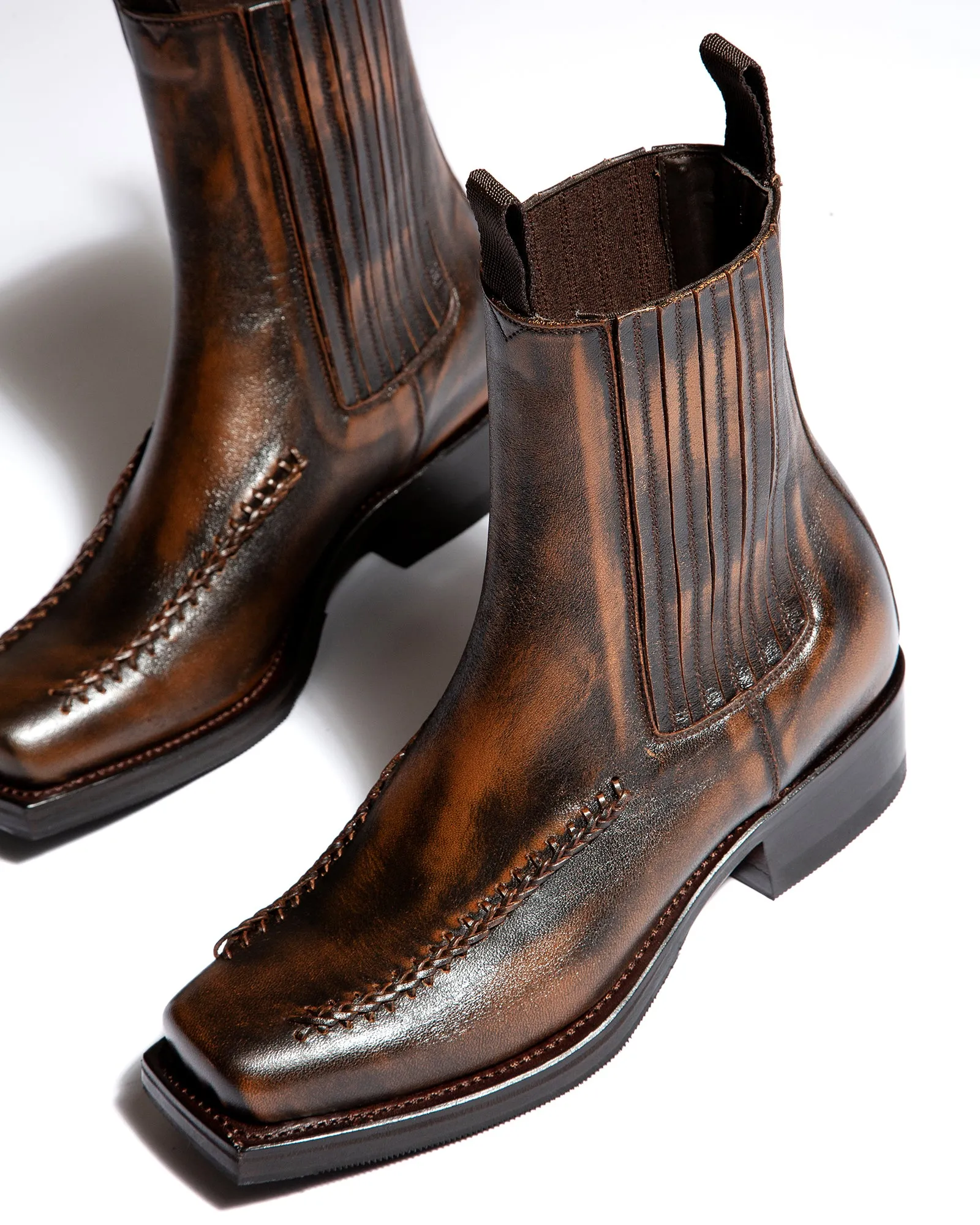 AGULLA - Men's Square-Toe Braided Detail Chelsea Boot sold by Hereu Studio product image thumbnail 2