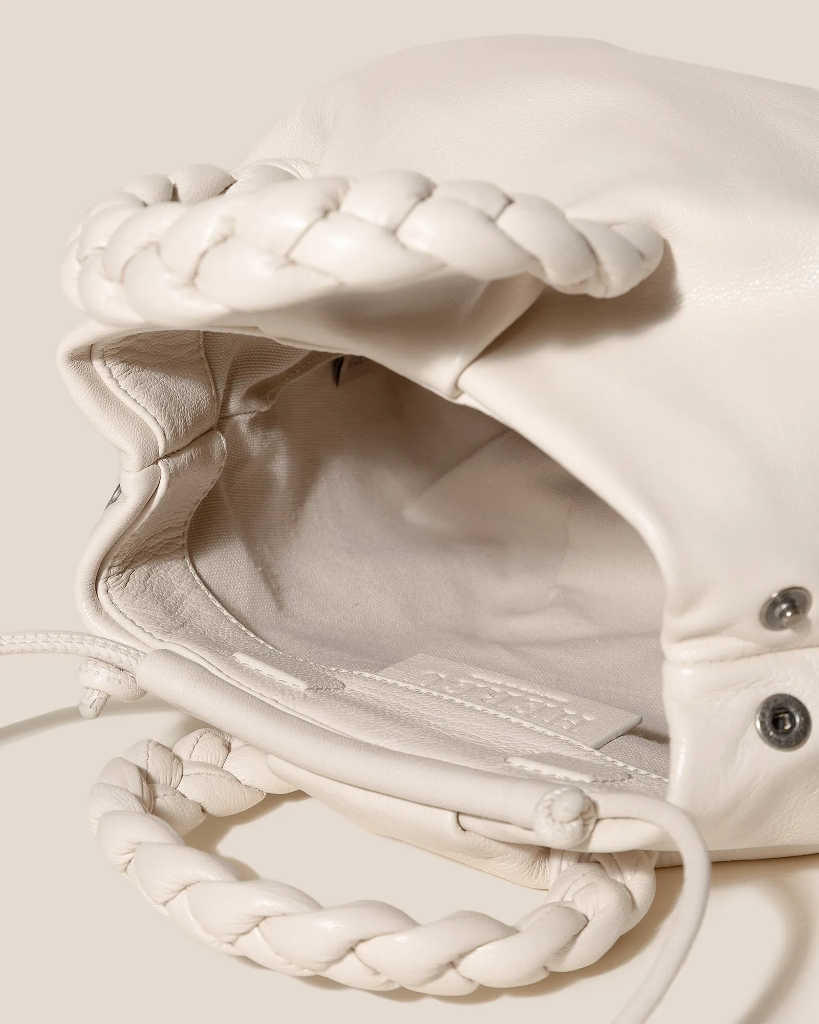 BOMBON M SUPPLE SHINY - Medium Plaited-handle Leather Handbag sold by Hereu Studio product image thumbnail 3