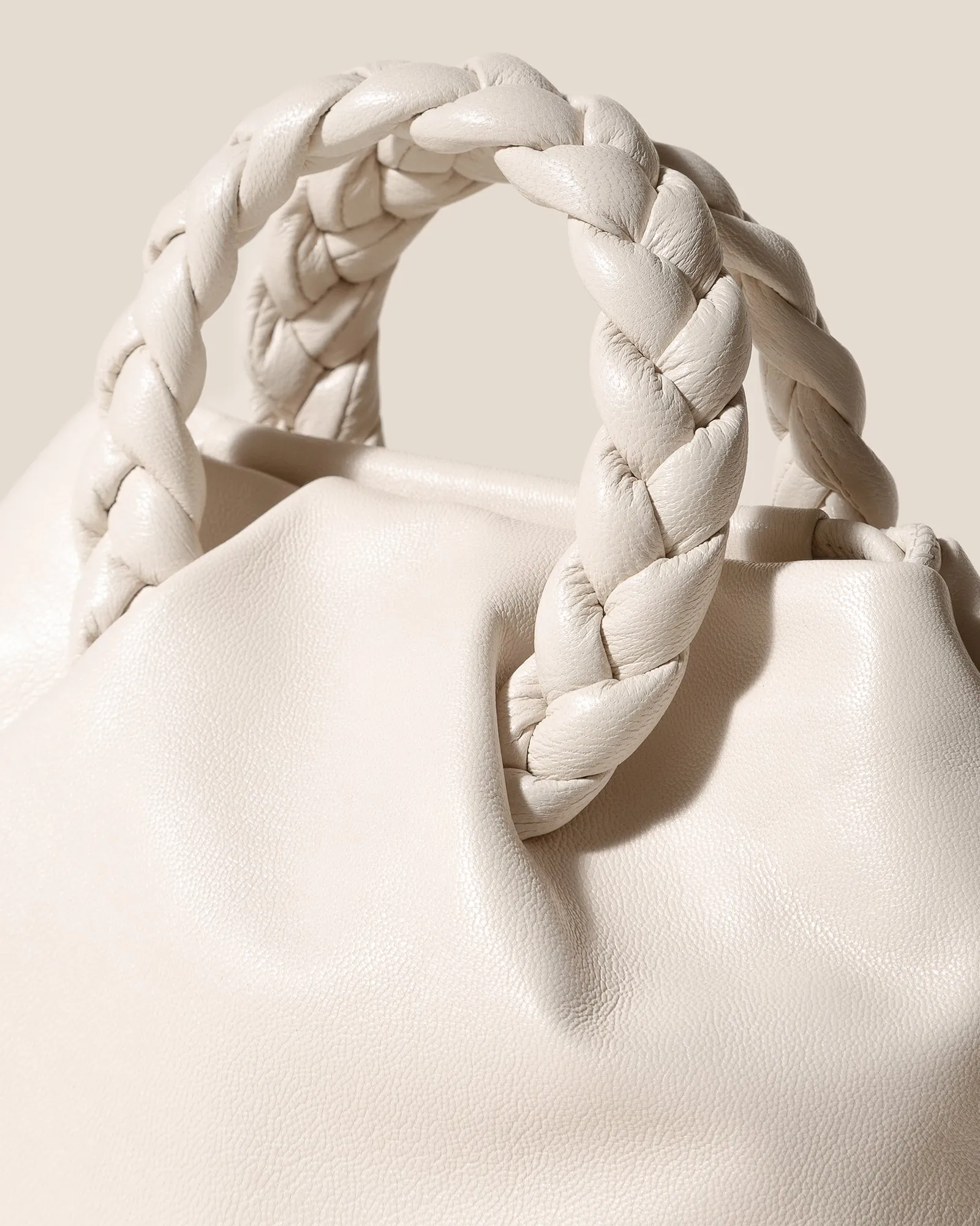 BOMBON M SUPPLE SHINY - Medium Plaited-handle Leather Handbag sold by Hereu Studio product image thumbnail 2