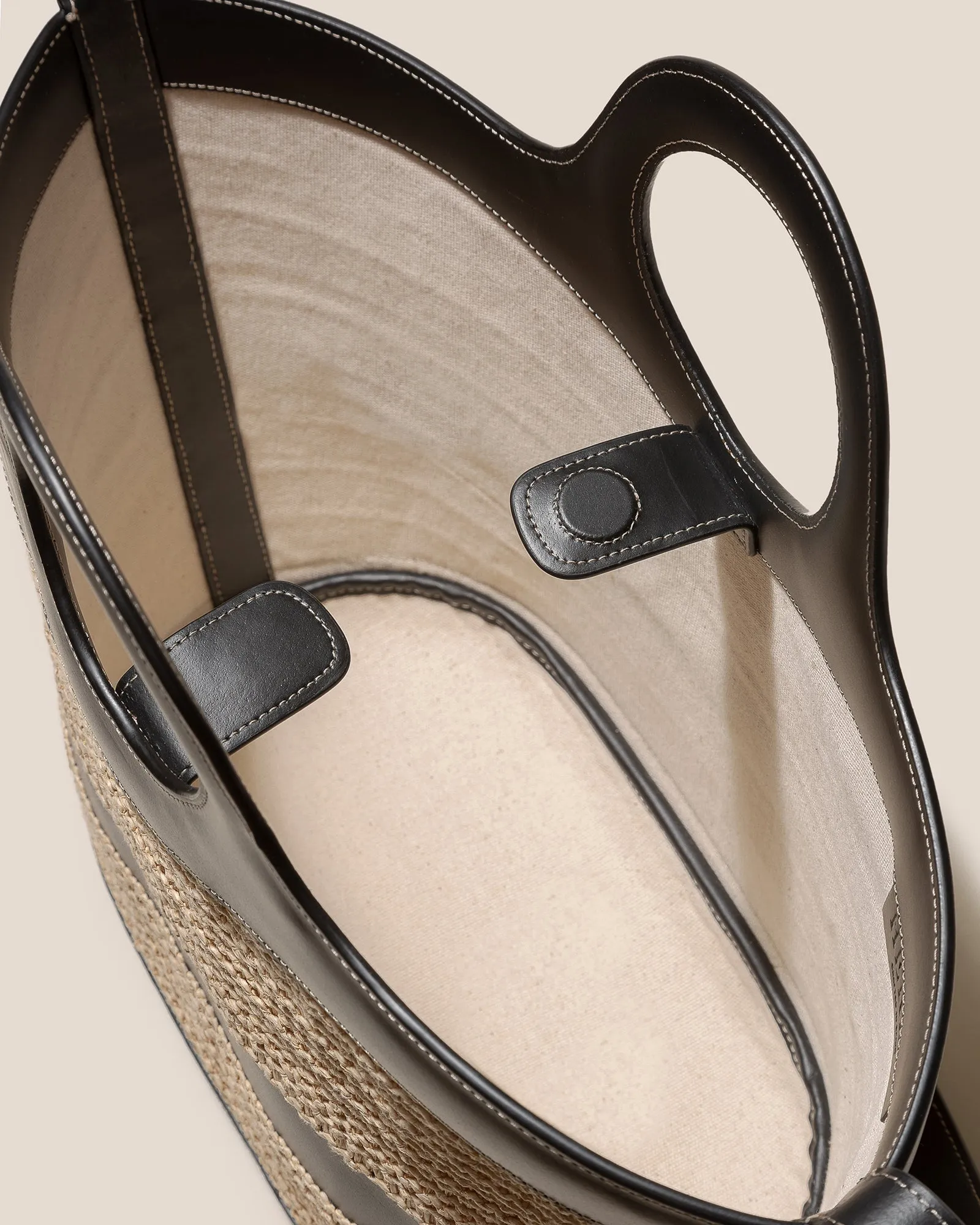 NASTA - Leather Framed Raffia Tote Bag sold by Hereu Studio product image thumbnail 3