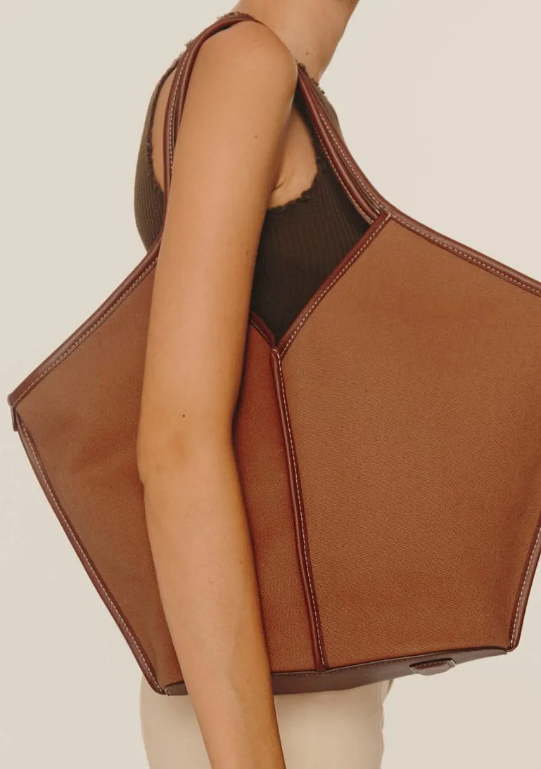 CALELLA - Leather-trimmed Organic Cotton Tote Bag sold by Hereu Studio product image thumbnail 4