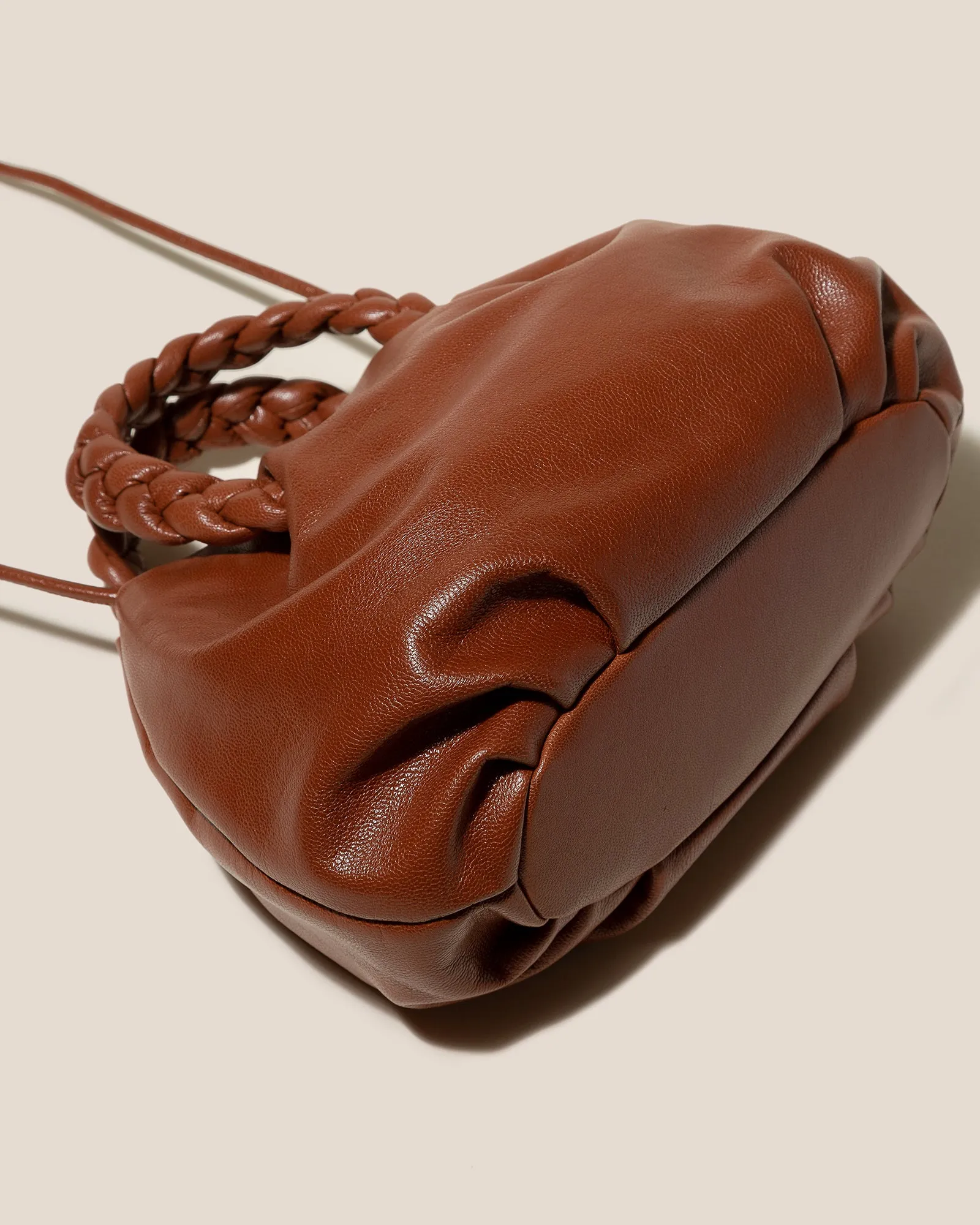 BOMBON M SUPPLE SHINY - Medium Plaited-handle Leather Handbag sold by Hereu Studio product image thumbnail 4