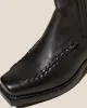 AGULLA - Square-Toe Braided Detail Chelsea Boot sold by Hereu Studio