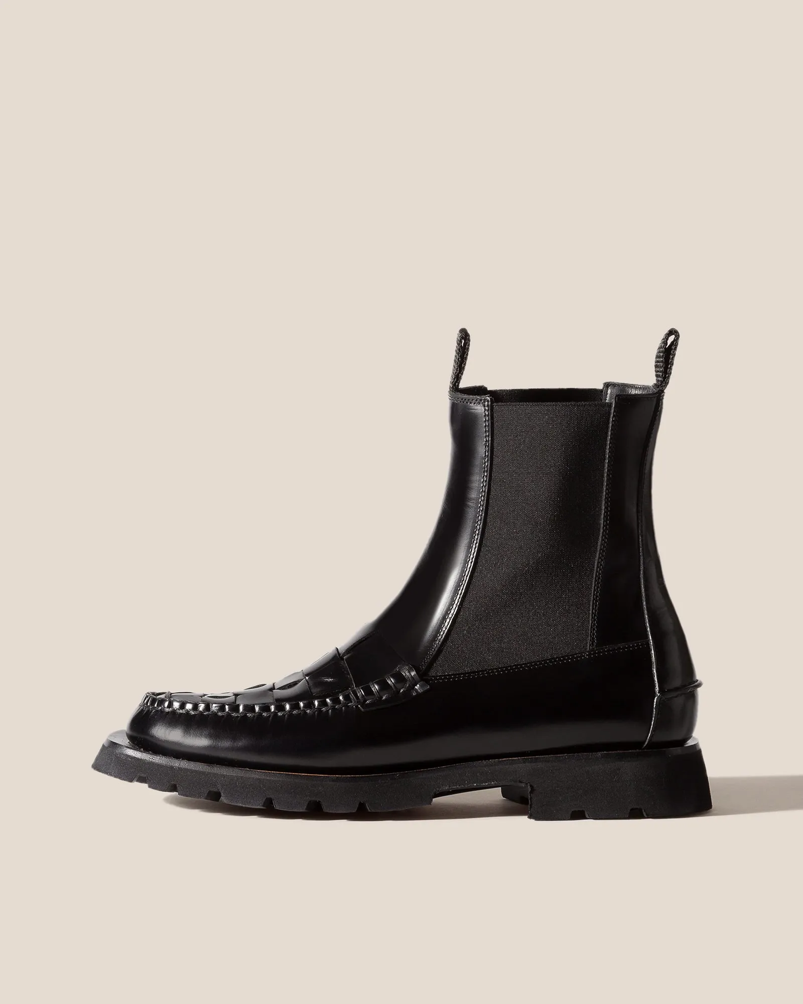 ALDA WOVEN SPORT - Tread Sole Interwoven-detail Low-calf Chelsea Boot sold by Hereu Studio