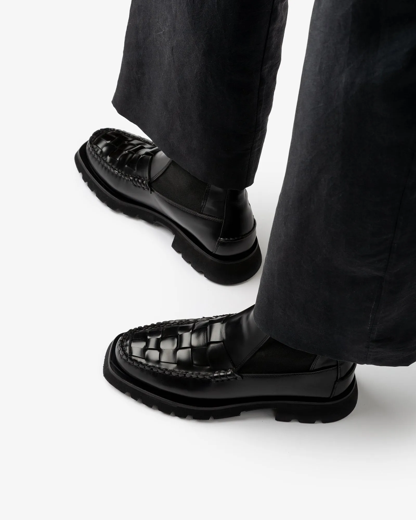 ALDA WOVEN SPORT - Tread Sole Interwoven-detail Low-calf Chelsea Boot sold by Hereu Studio product image thumbnail 2