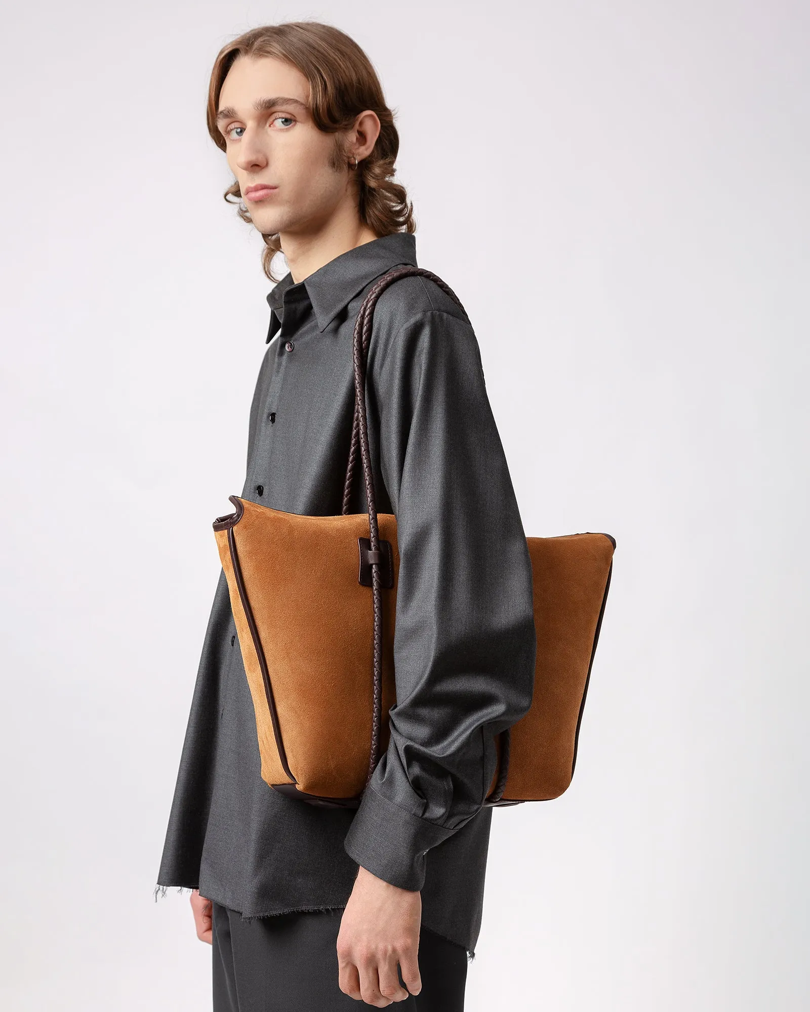 FORNA TOTE SUEDE - Leather Framed Shoulder Bag sold by Hereu Studio product image thumbnail 2