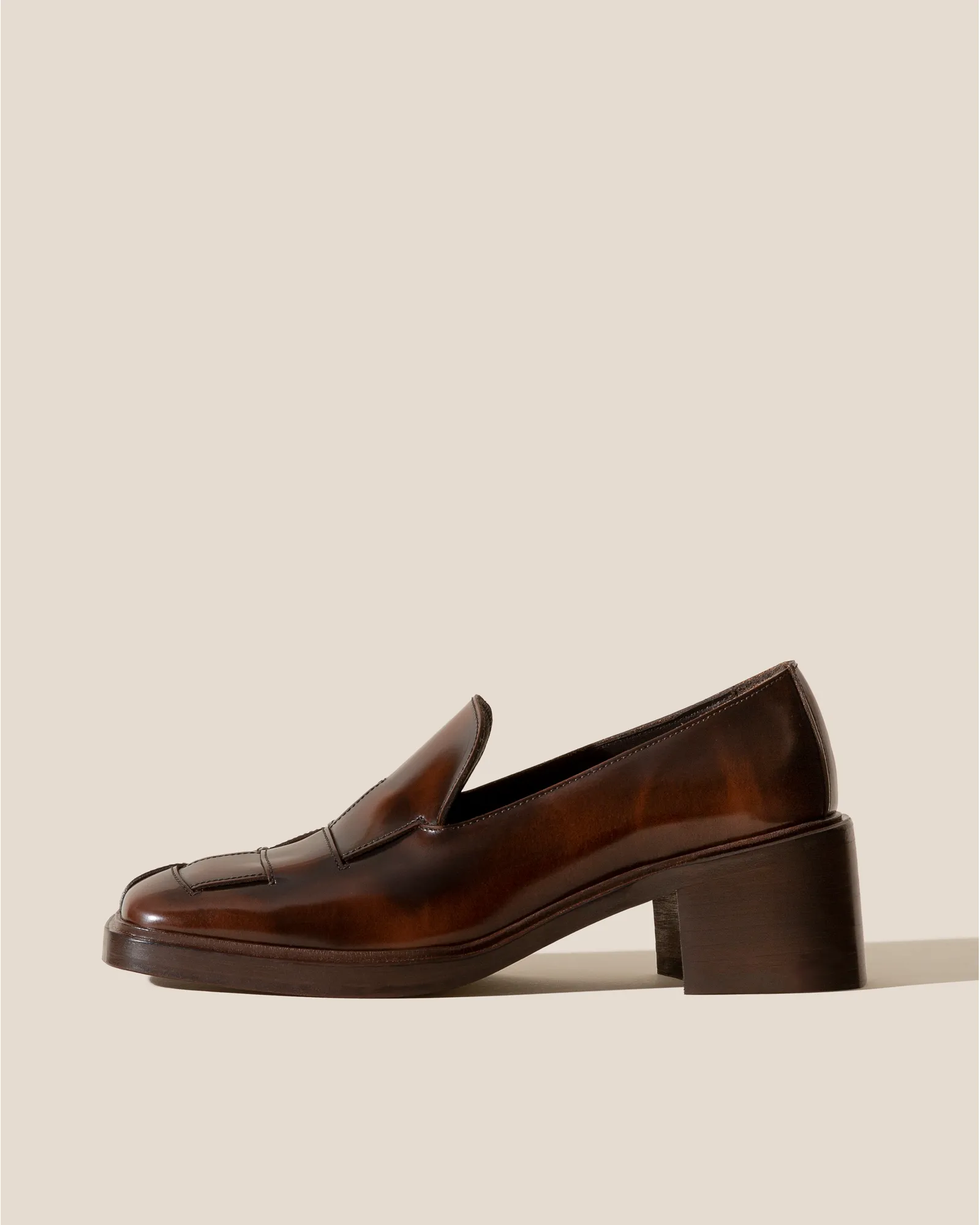 GUERA HEELED - Brushed Interwoven Slip-On Loafer sold by Hereu Studio