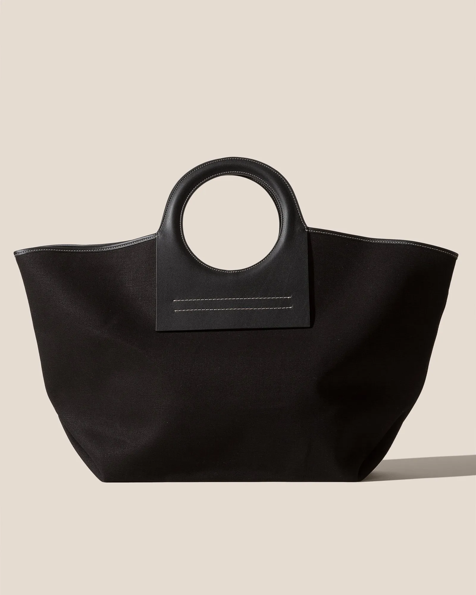 CALA L - Leather-trimmed Canvas Tote Bag sold by Hereu Studio