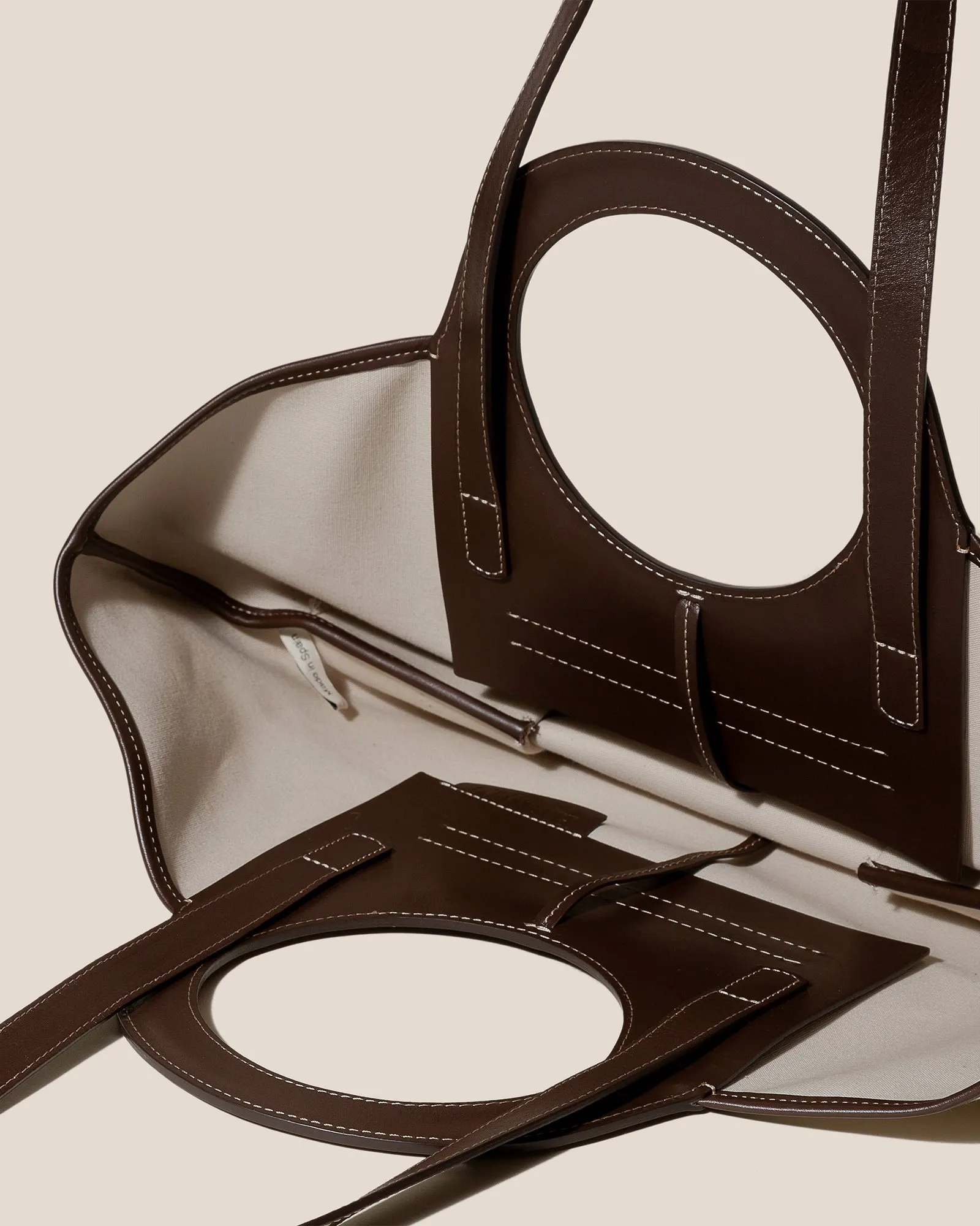 CALA S - Leather-trimmed Canvas Tote Bag sold by Hereu Studio product image thumbnail 3