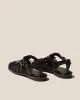 ALARO EMBOSSED VEG-TAN - Square-Toe T-bar Sandal sold by Hereu Studio