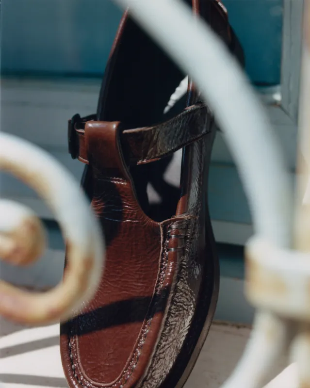 ALBER CRINKLED GLOSSY - T-bar Loafer sold by Hereu Studio