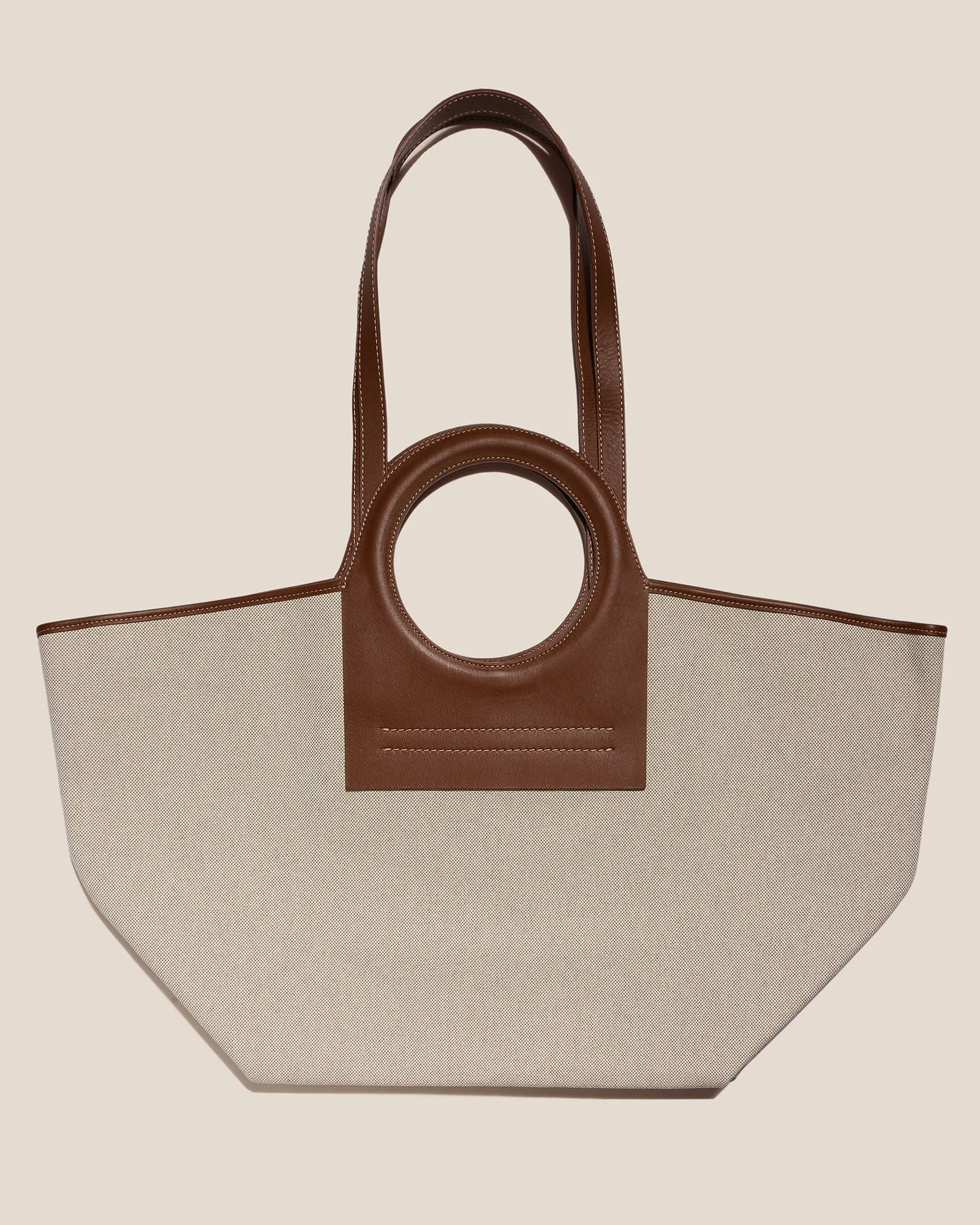 CALA L - Leather-trimmed Canvas Tote Bag sold by Hereu Studio product image thumbnail 3
