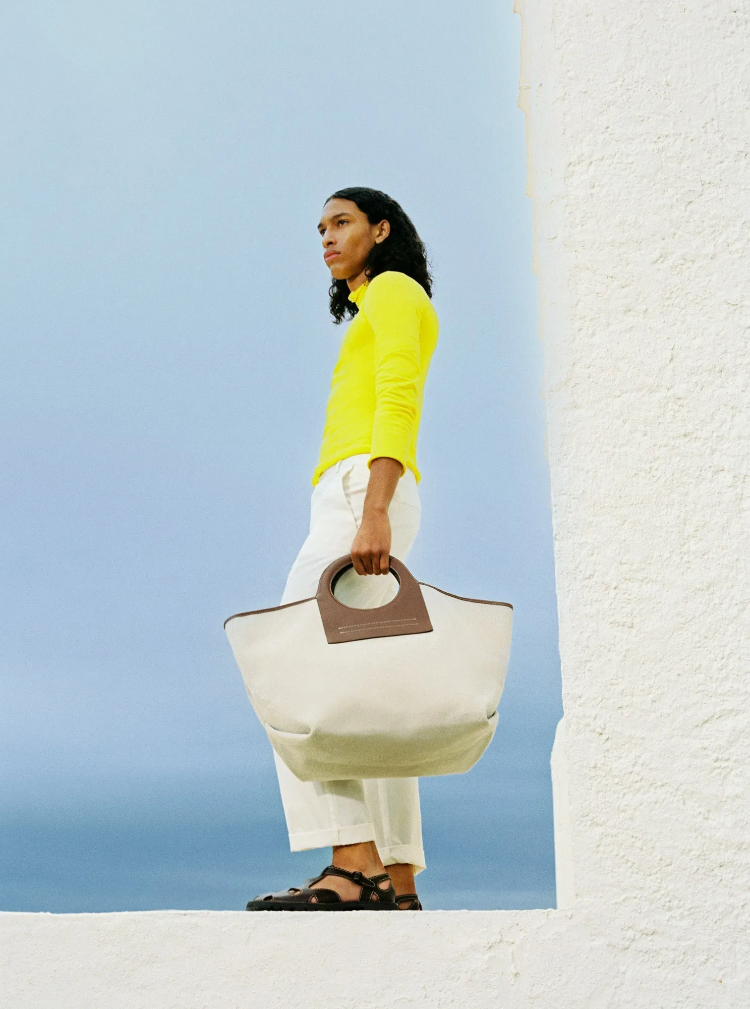 CALA L - Leather-trimmed Canvas Tote Bag sold by Hereu Studio product image thumbnail 2