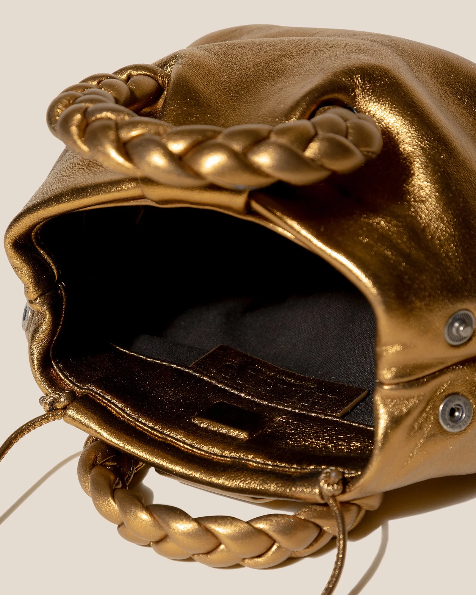 BOMBON METALLIC - Plaited-handle Leather Handbag sold by Hereu Studio product image thumbnail 2