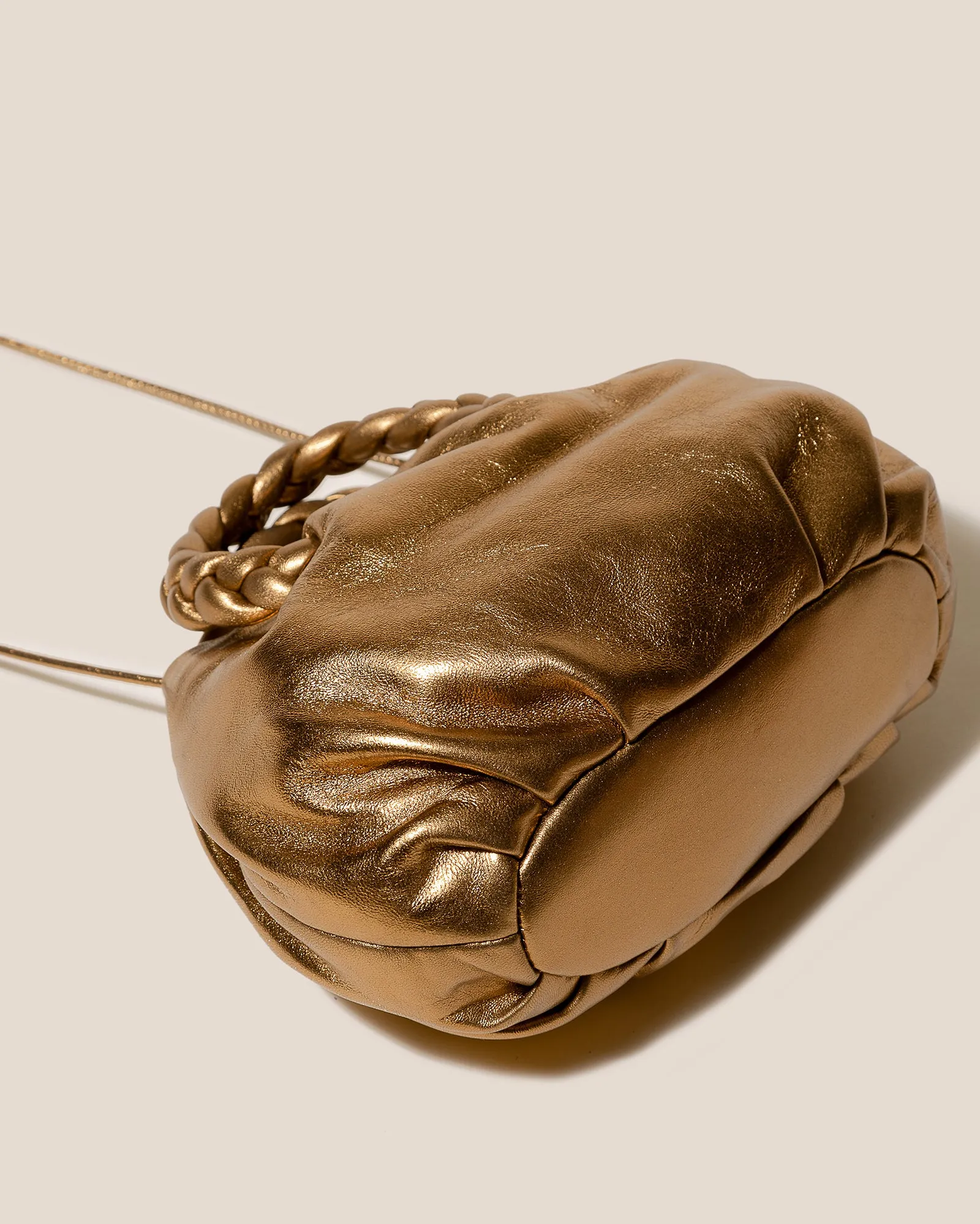 BOMBON METALLIC - Plaited-handle Leather Handbag sold by Hereu Studio product image thumbnail 4