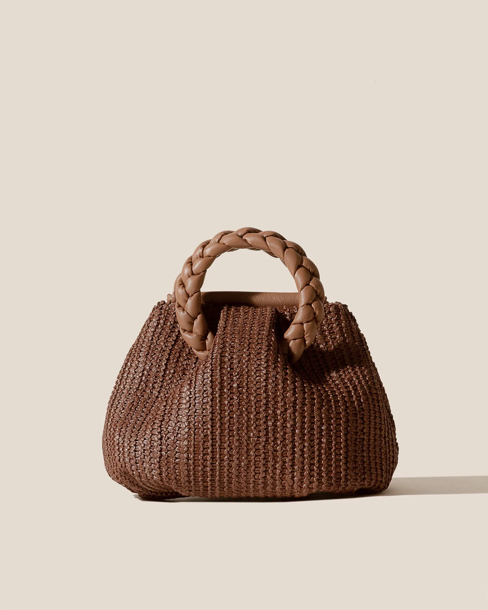 BOMBON M RAFFIA - Medium Plaited-handle Raffia Handbag sold by Hereu Studio