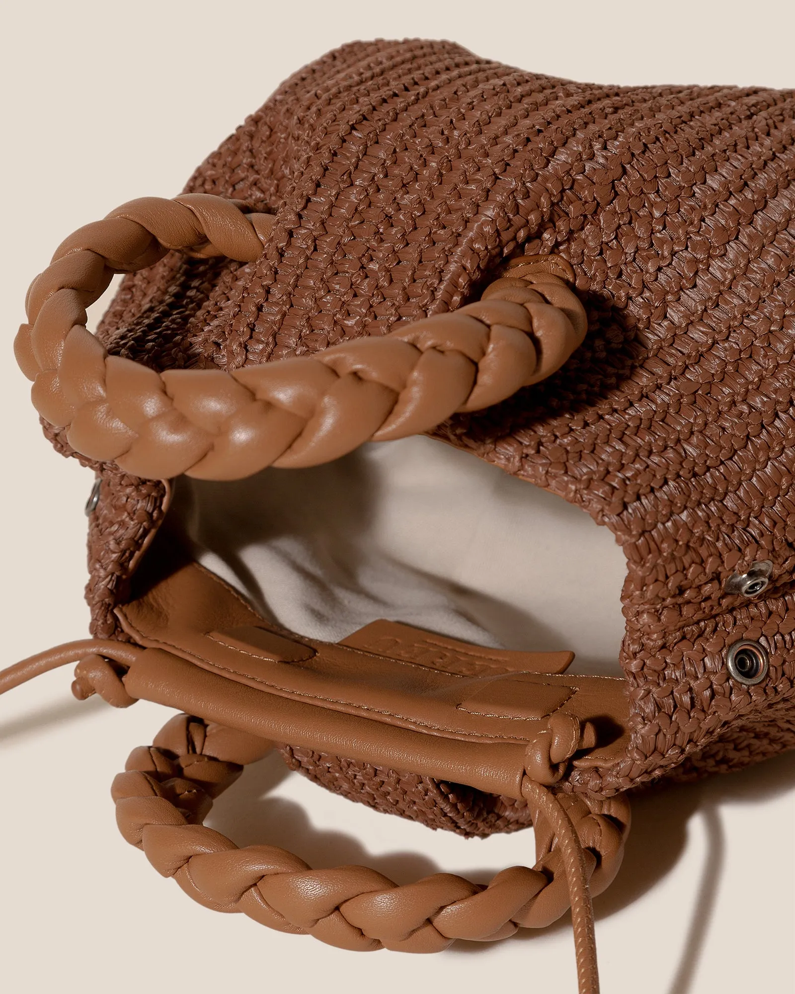 BOMBON M RAFFIA - Medium Plaited-handle Raffia Handbag sold by Hereu Studio product image thumbnail 3