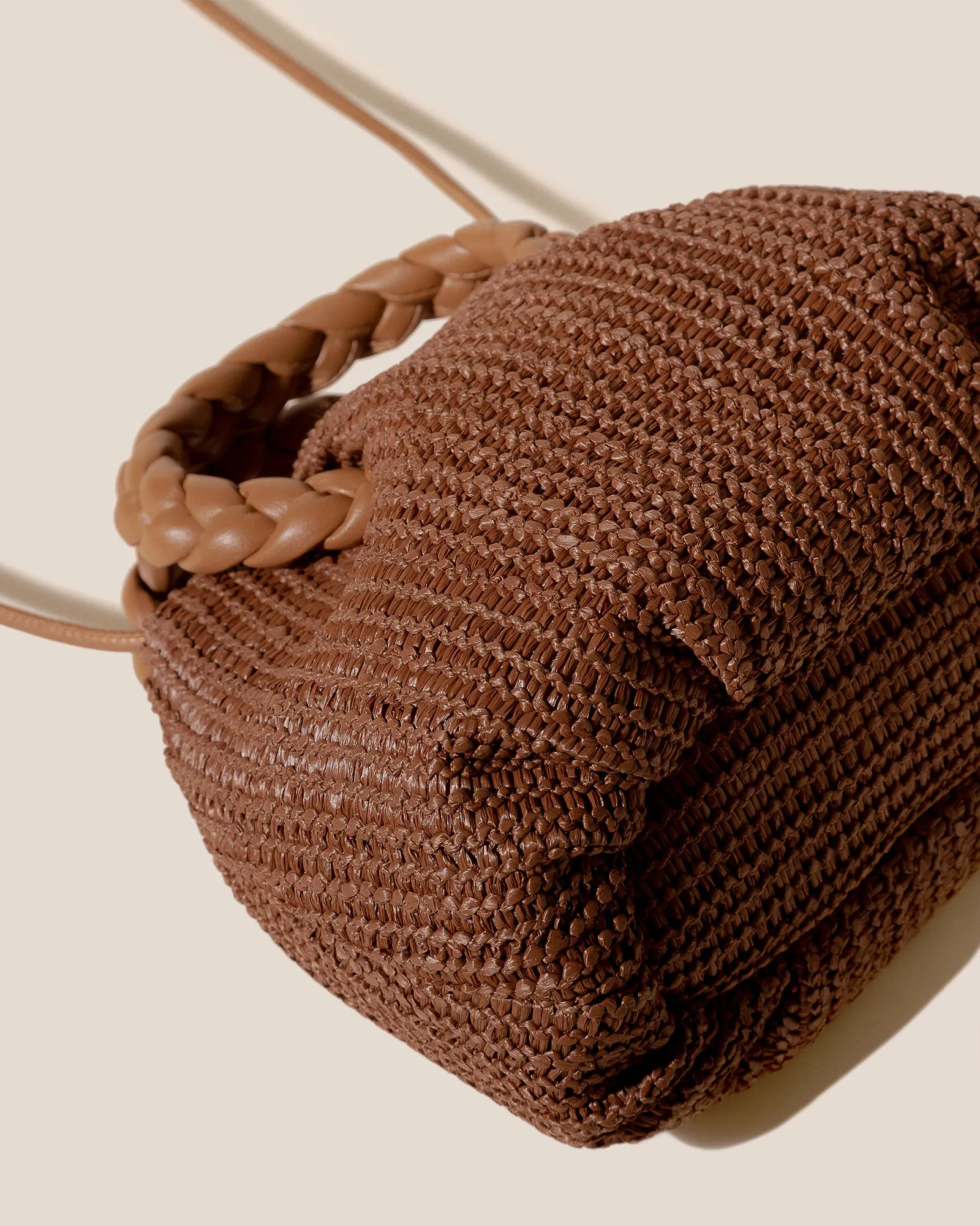 BOMBON M RAFFIA - Medium Plaited-handle Raffia Handbag sold by Hereu Studio product image thumbnail 4