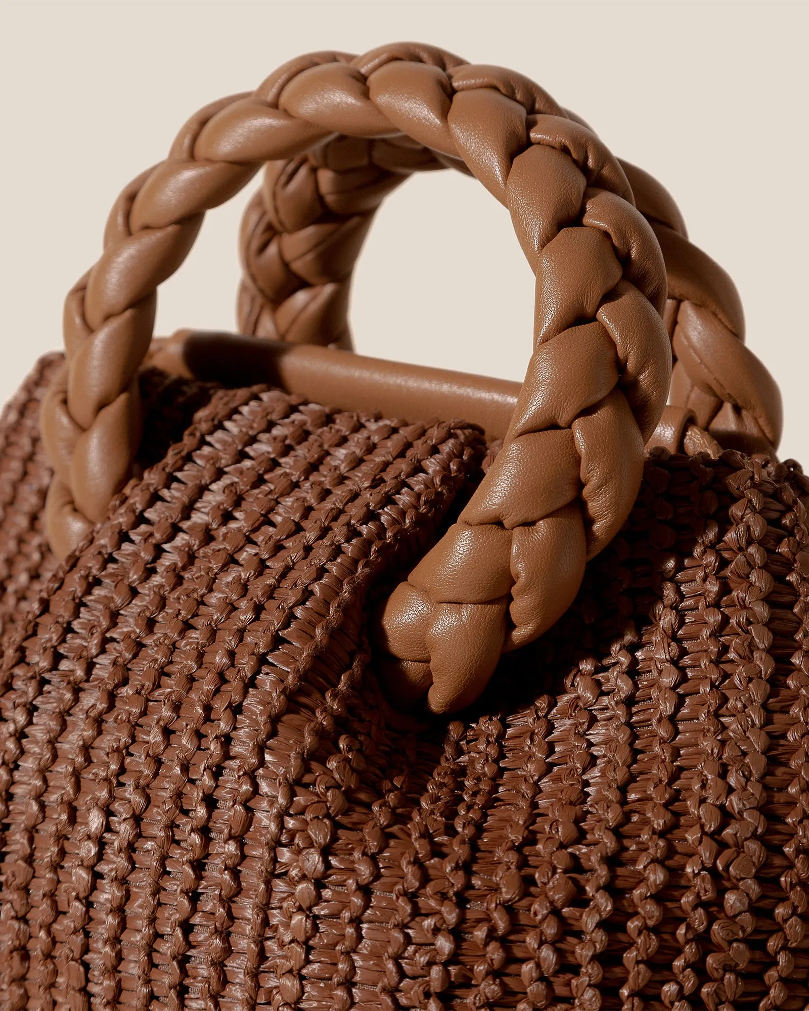 BOMBON M RAFFIA - Medium Plaited-handle Raffia Handbag sold by Hereu Studio product image thumbnail 2