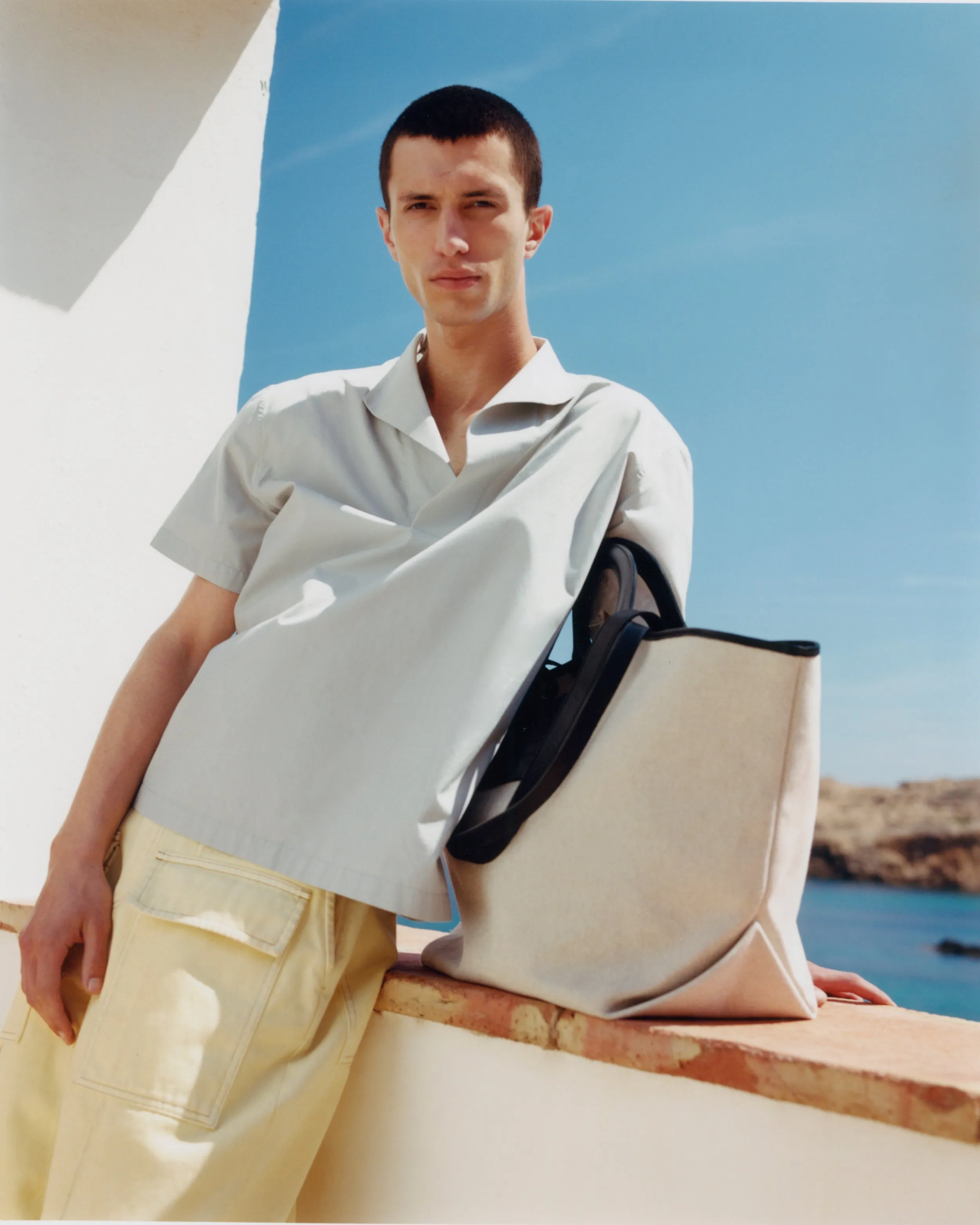 CALA L - Leather-trimmed Canvas Tote Bag sold by Hereu Studio product image thumbnail 4