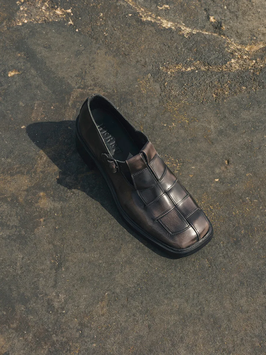 POBLA HEELED - Brushed Interwoven T-Bar Loafer sold by Hereu Studio product image thumbnail 2