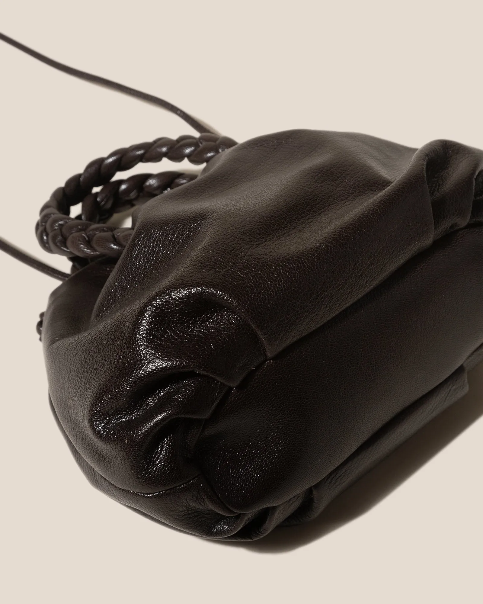 BOMBON M SUPPLE SHINY - Plaited-handle Leather Crossbody Bag sold by Hereu Studio product image thumbnail 4