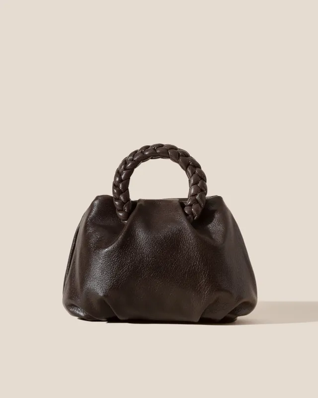BOMBON M SUPPLE SHINY - Plaited-handle Leather Crossbody Bag made by Hereu Studio