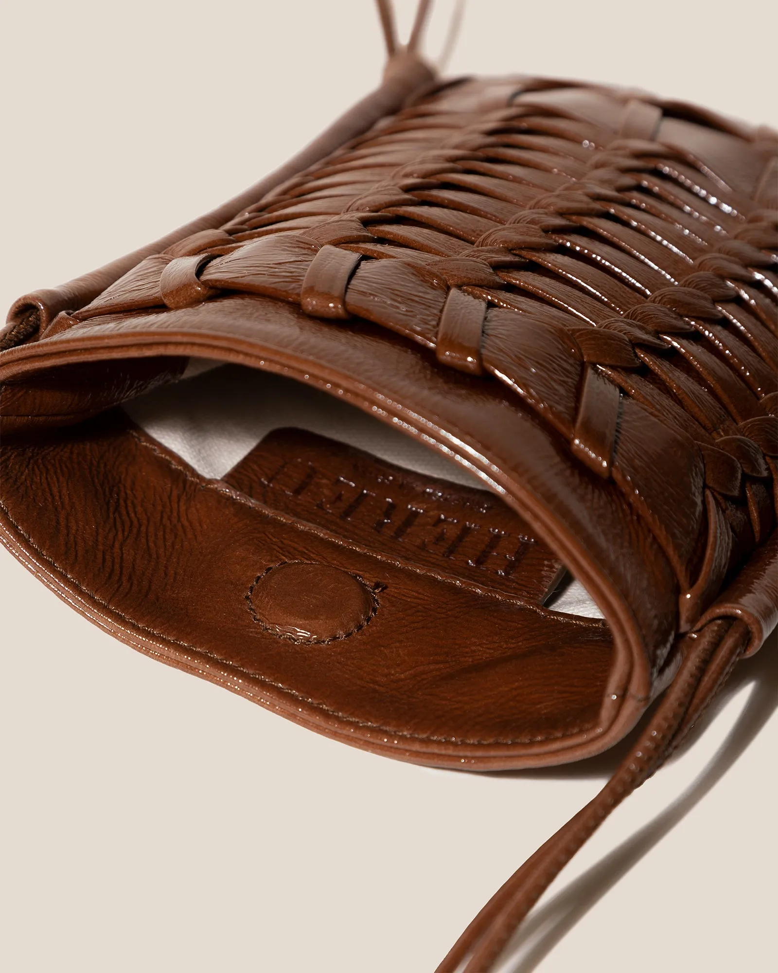 TRENA MINI CRINKLED GLOSSY - Flat Square Crossbody Bag sold by Hereu Studio product image thumbnail 3