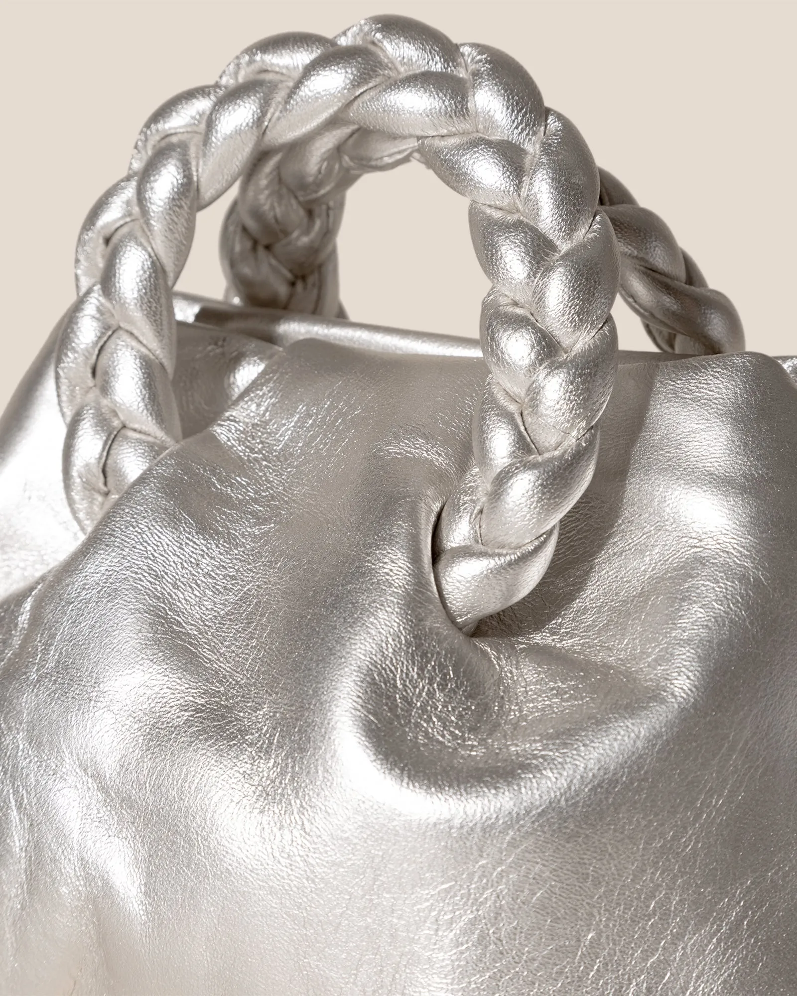 BOMBON METALLIC - Plaited-handle Leather Handbag sold by Hereu Studio product image thumbnail 2