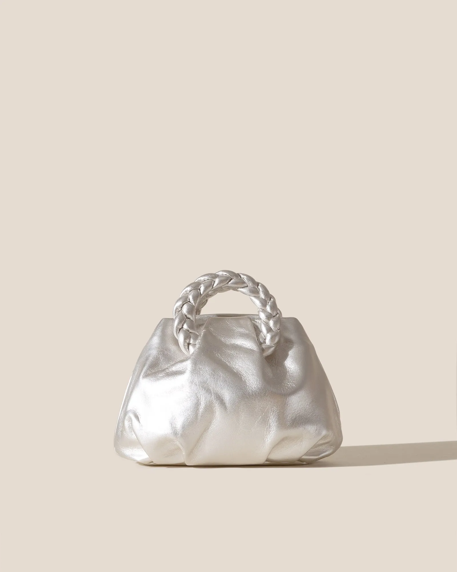 BOMBON METALLIC - Plaited-handle Leather Handbag sold by Hereu Studio