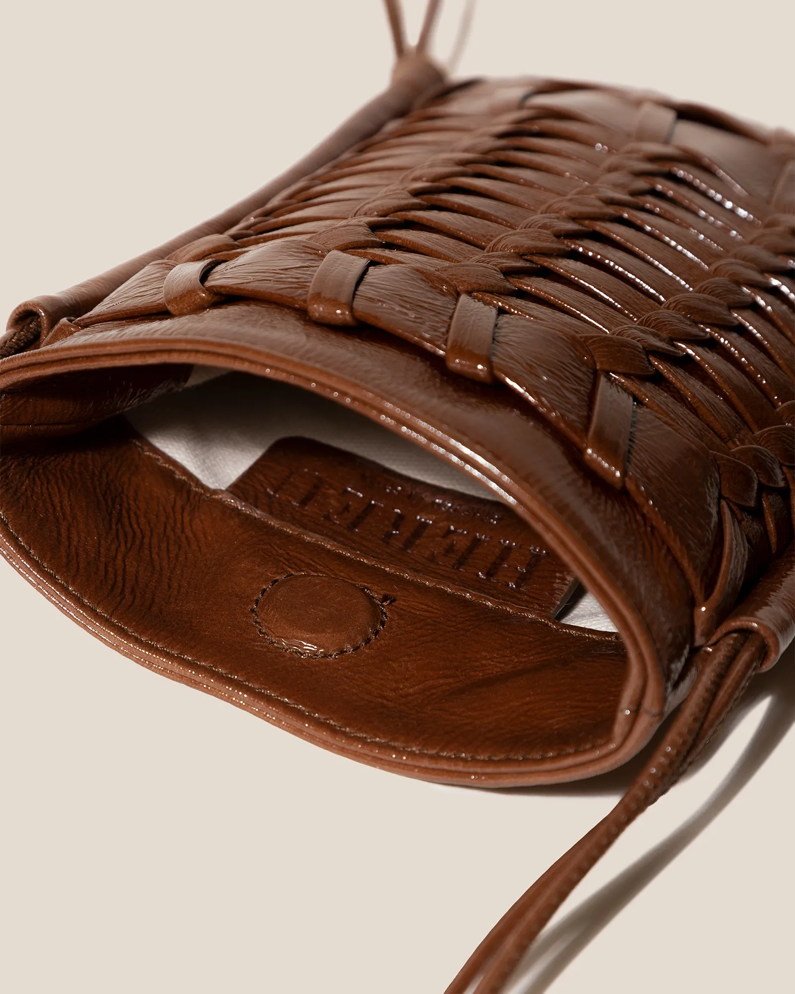 TRENA MINI CRINKLED GLOSSY - Flat Square Crossbody Bag sold by Hereu Studio product image thumbnail 3