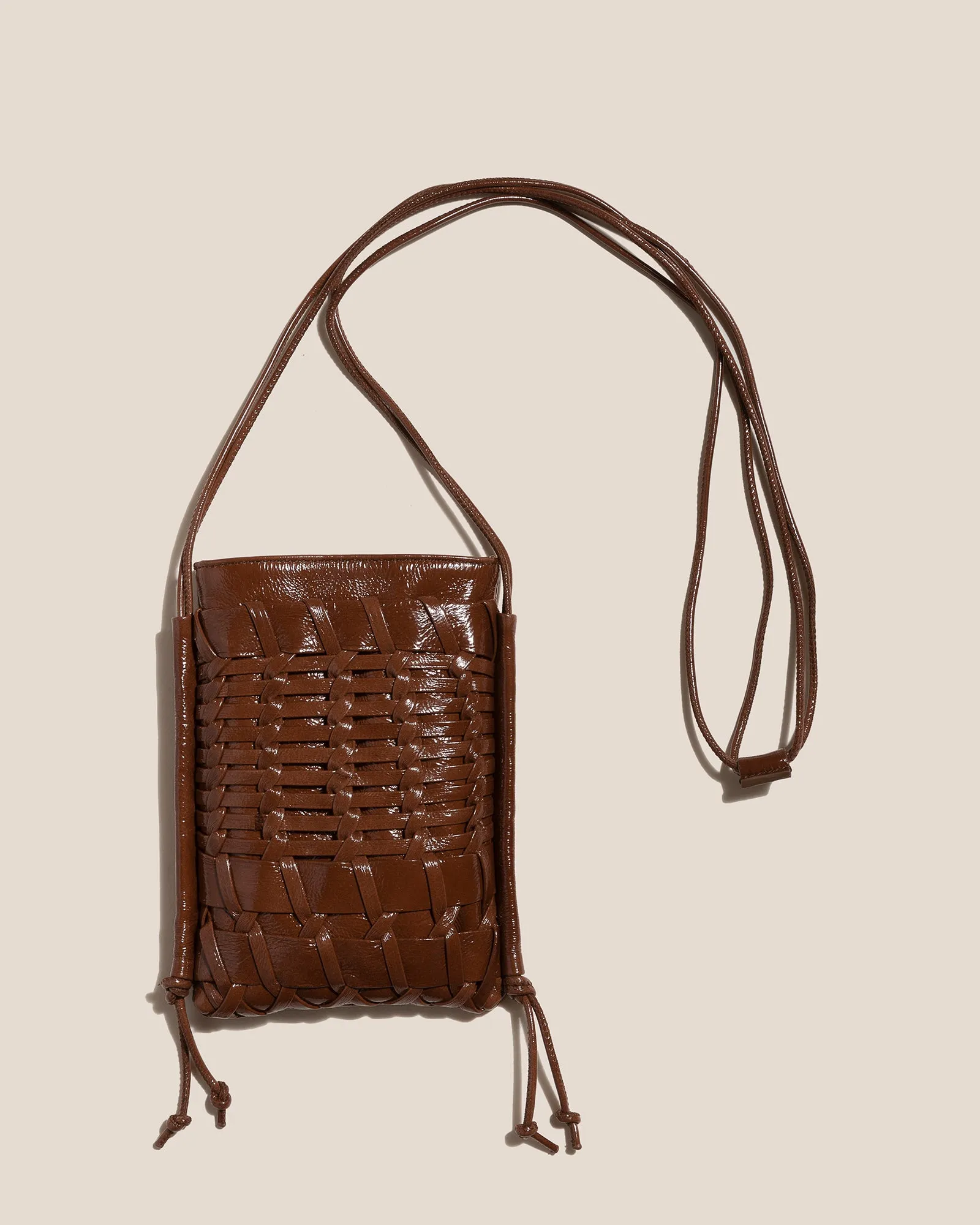 TRENA MINI CRINKLED GLOSSY - Flat Square Crossbody Bag sold by Hereu Studio