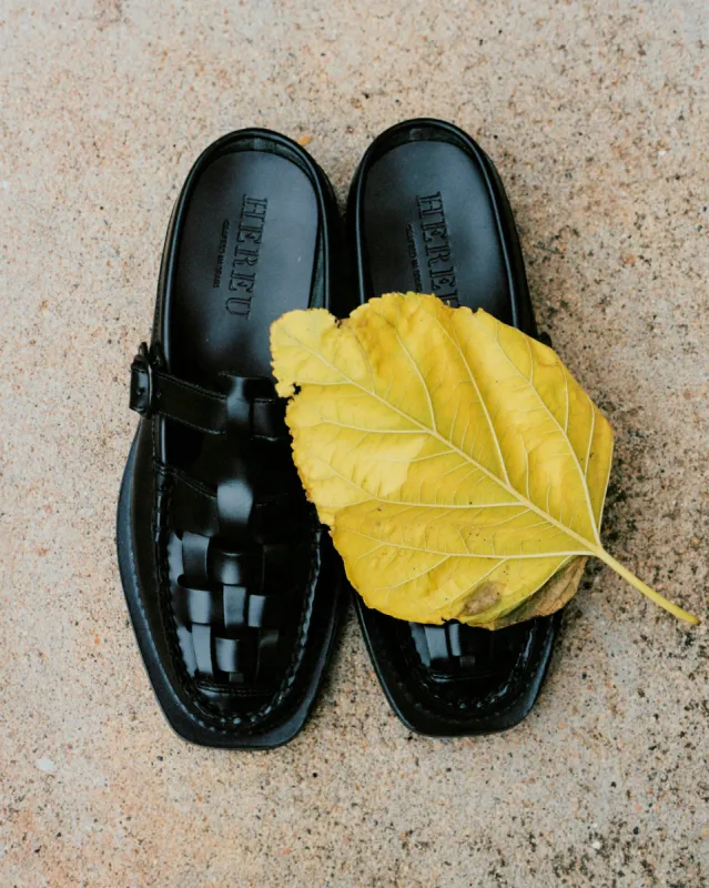 BONELL - Woven T-bar Mule Loafer sold by Hereu Studio