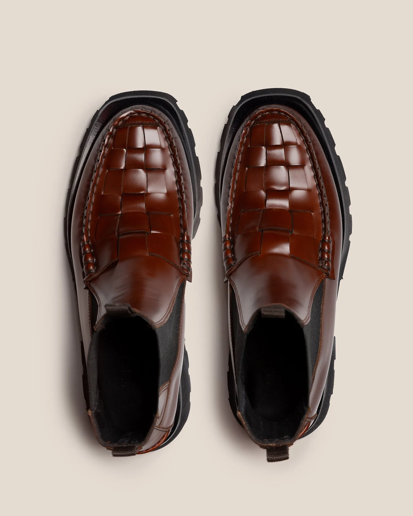 ALDA WOVEN SPORT - Tread Sole Interwoven-detail Low-calf Chelsea Boot sold by Hereu Studio product image thumbnail 3