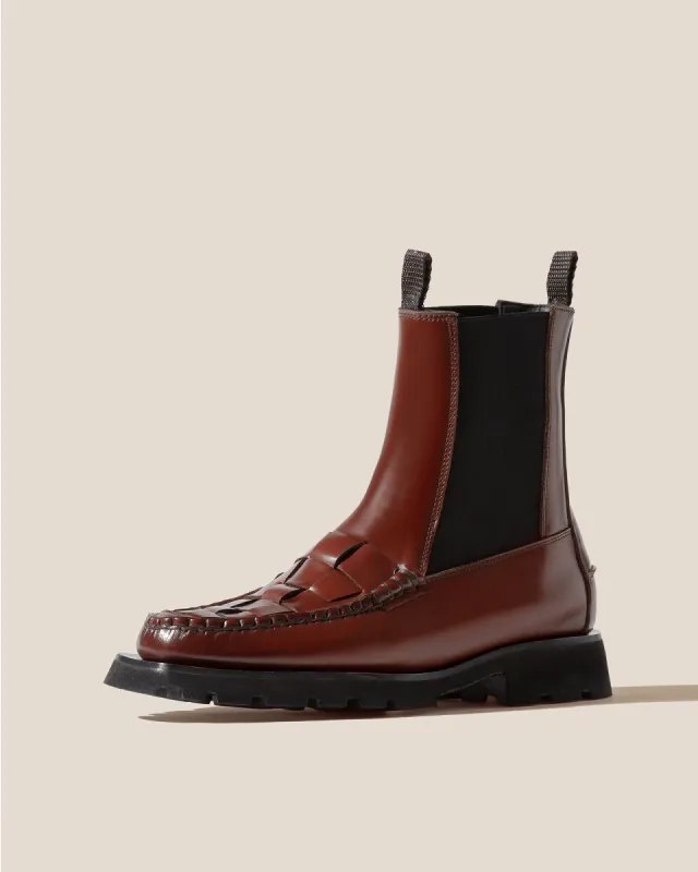 ALDA WOVEN SPORT - Tread Sole Interwoven-detail Low-calf Chelsea Boot sold by Hereu Studio