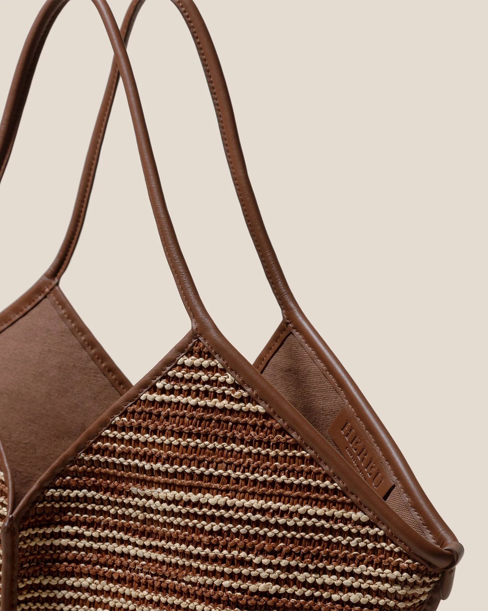 CALELLA RAFFIA BICOLOUR - Leather-trimmed Tote Bag sold by Hereu Studio product image thumbnail 2