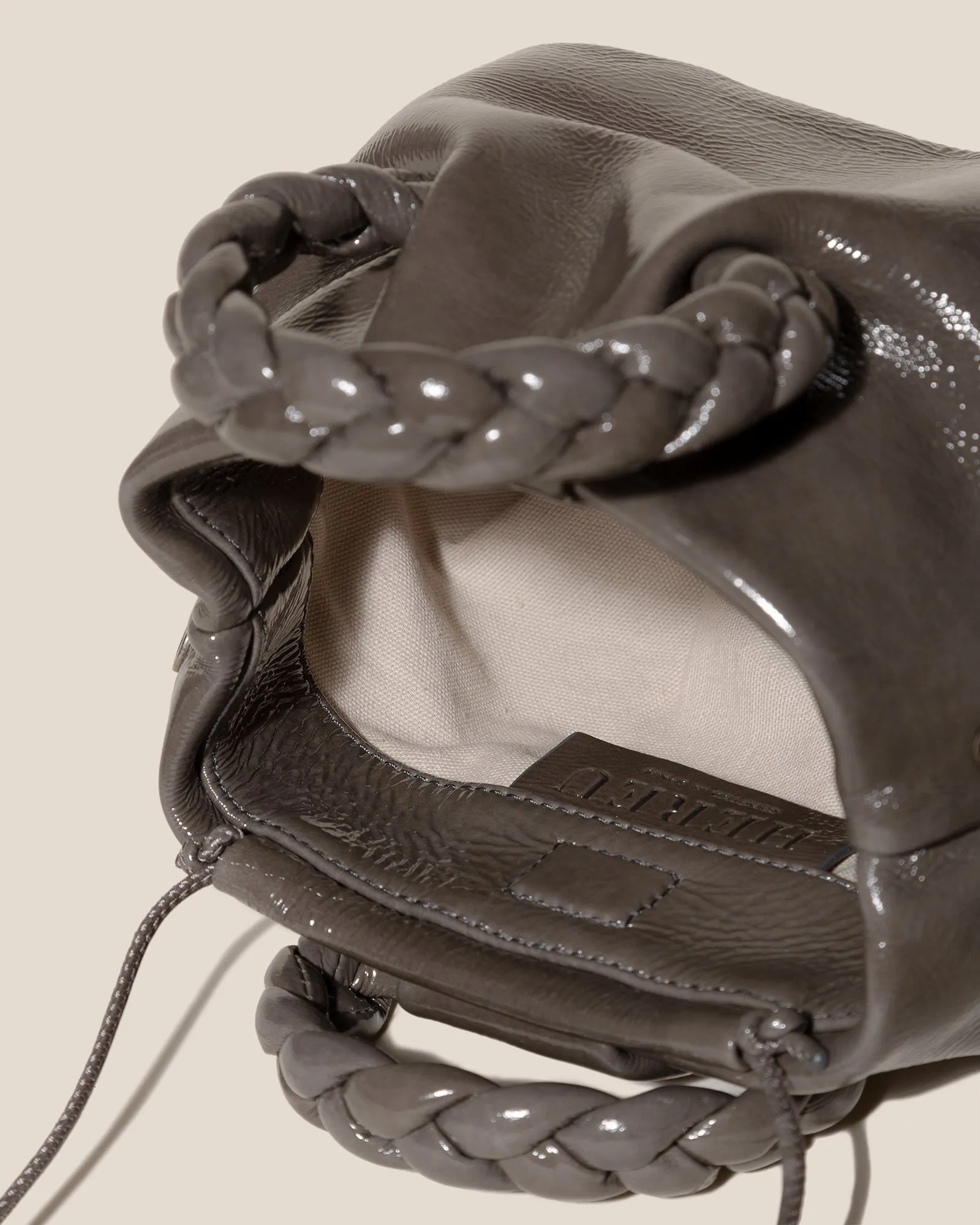 BOMBON CRINKLED GLOSSY - Small Plaited-handle Leather Crossbody Bag sold by Hereu Studio product image thumbnail 3