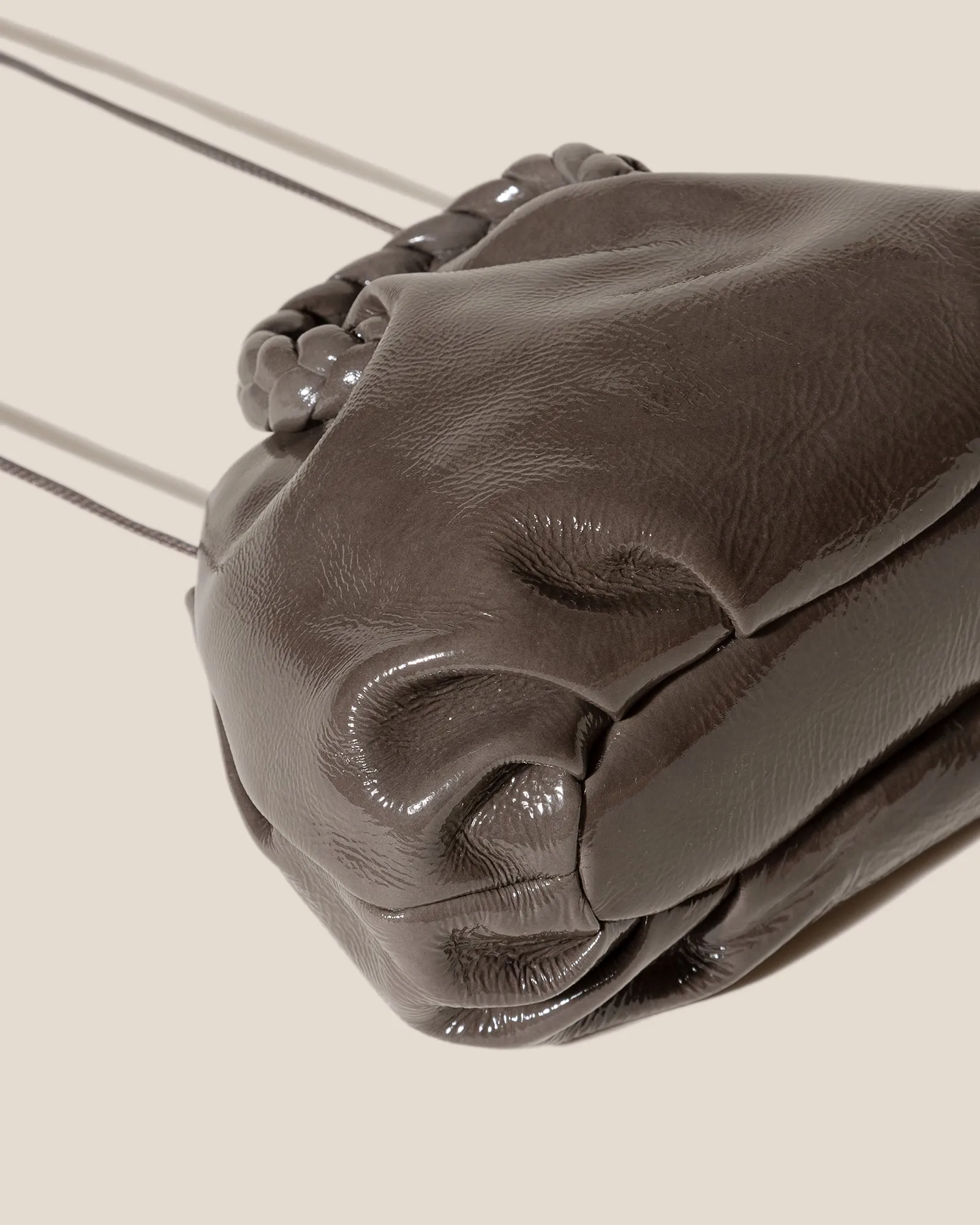 BOMBON CRINKLED GLOSSY - Small Plaited-handle Leather Crossbody Bag sold by Hereu Studio product image thumbnail 4