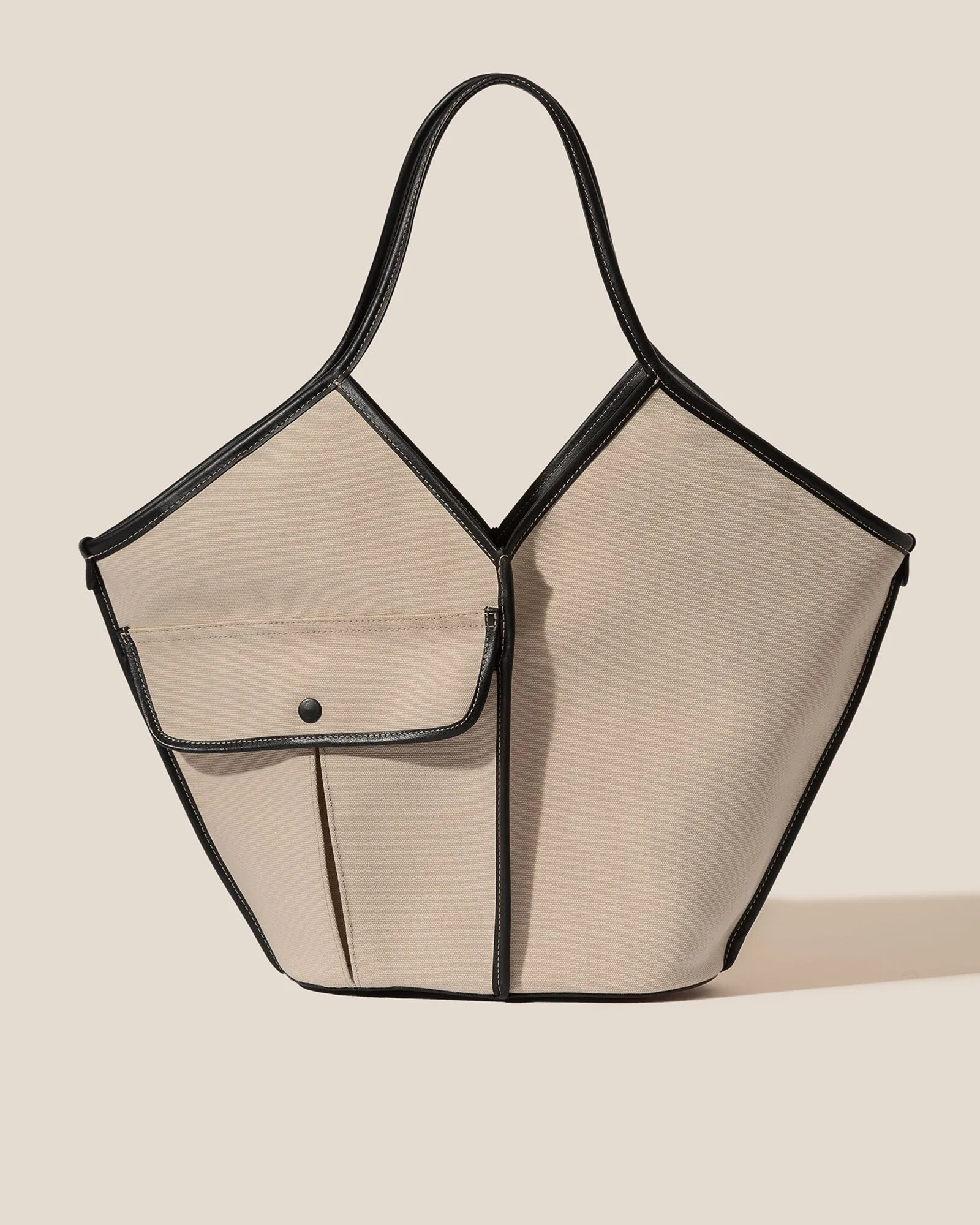DUNA - Leather-trimmed Organic Cotton Tote Bag sold by Hereu Studio
