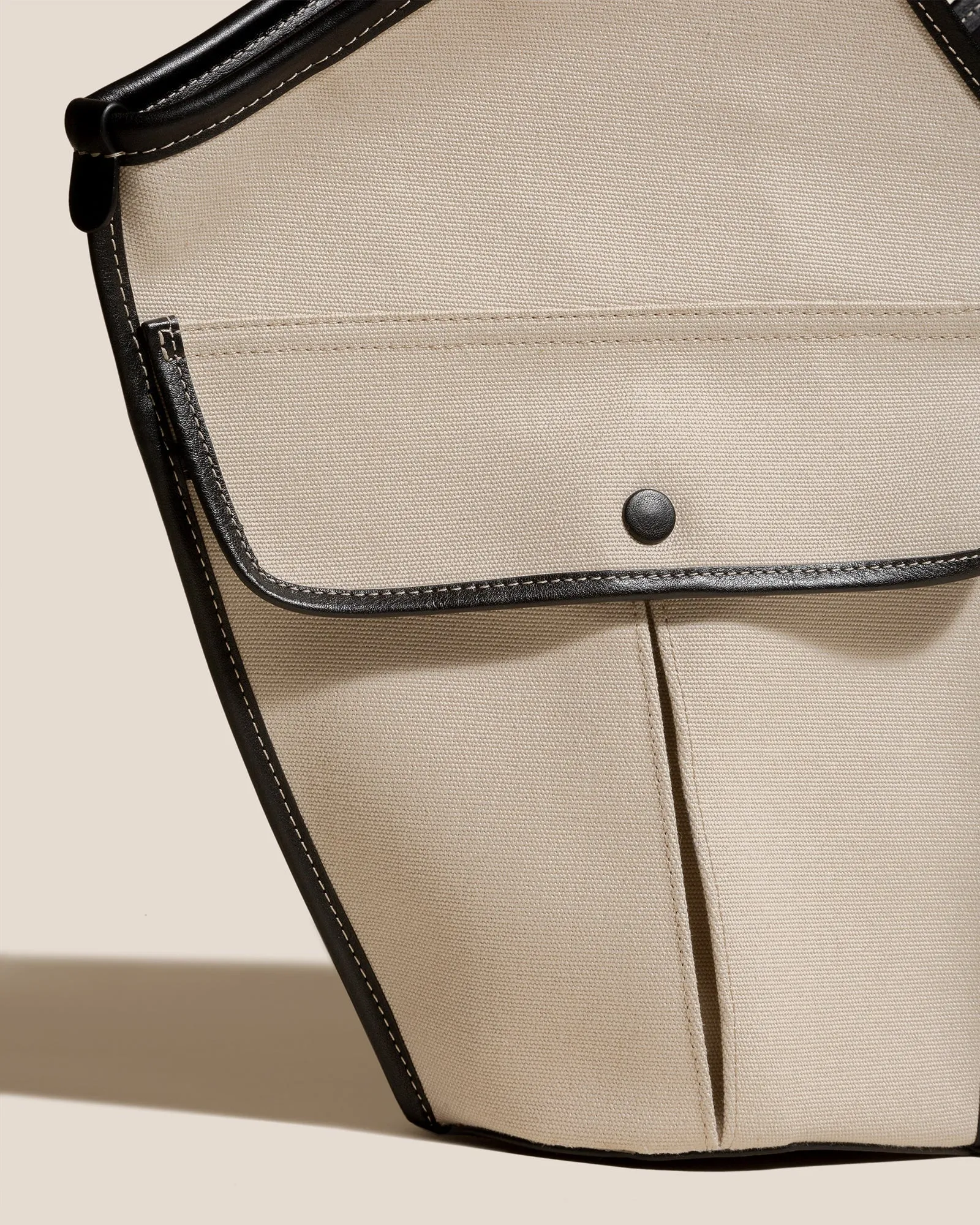 DUNA - Leather-trimmed Organic Cotton Tote Bag sold by Hereu Studio product image thumbnail 2