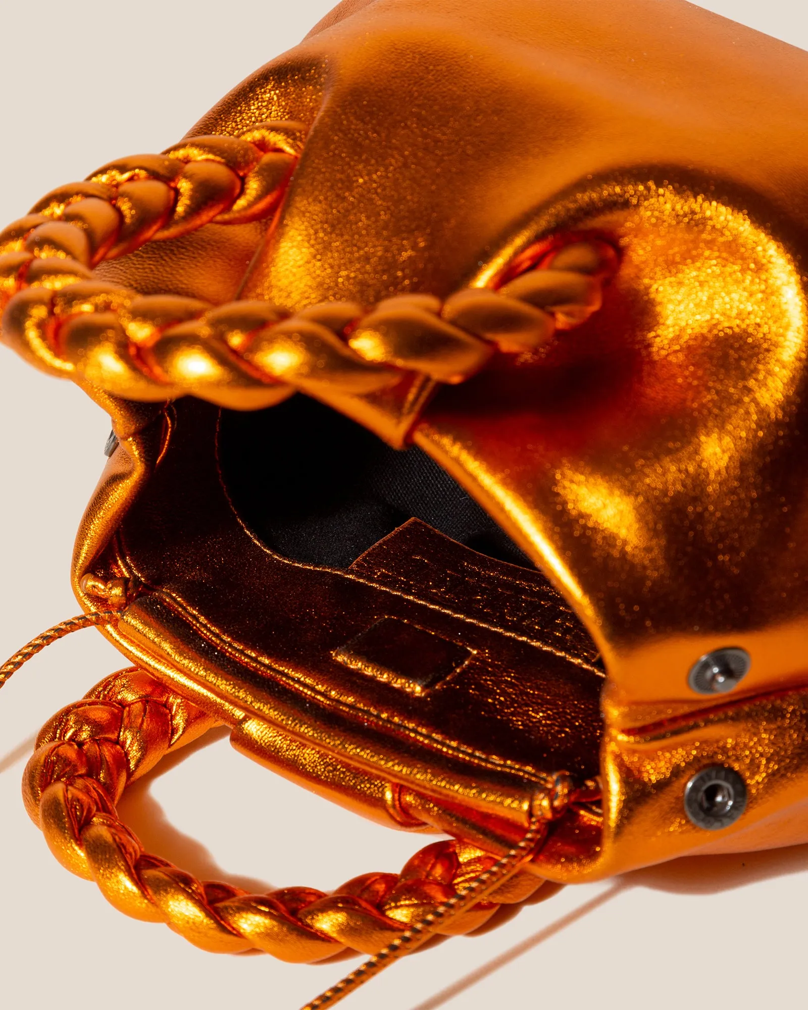 BOMBON METALLIC - Plaited-handle Leather Handbag sold by Hereu Studio product image thumbnail 3