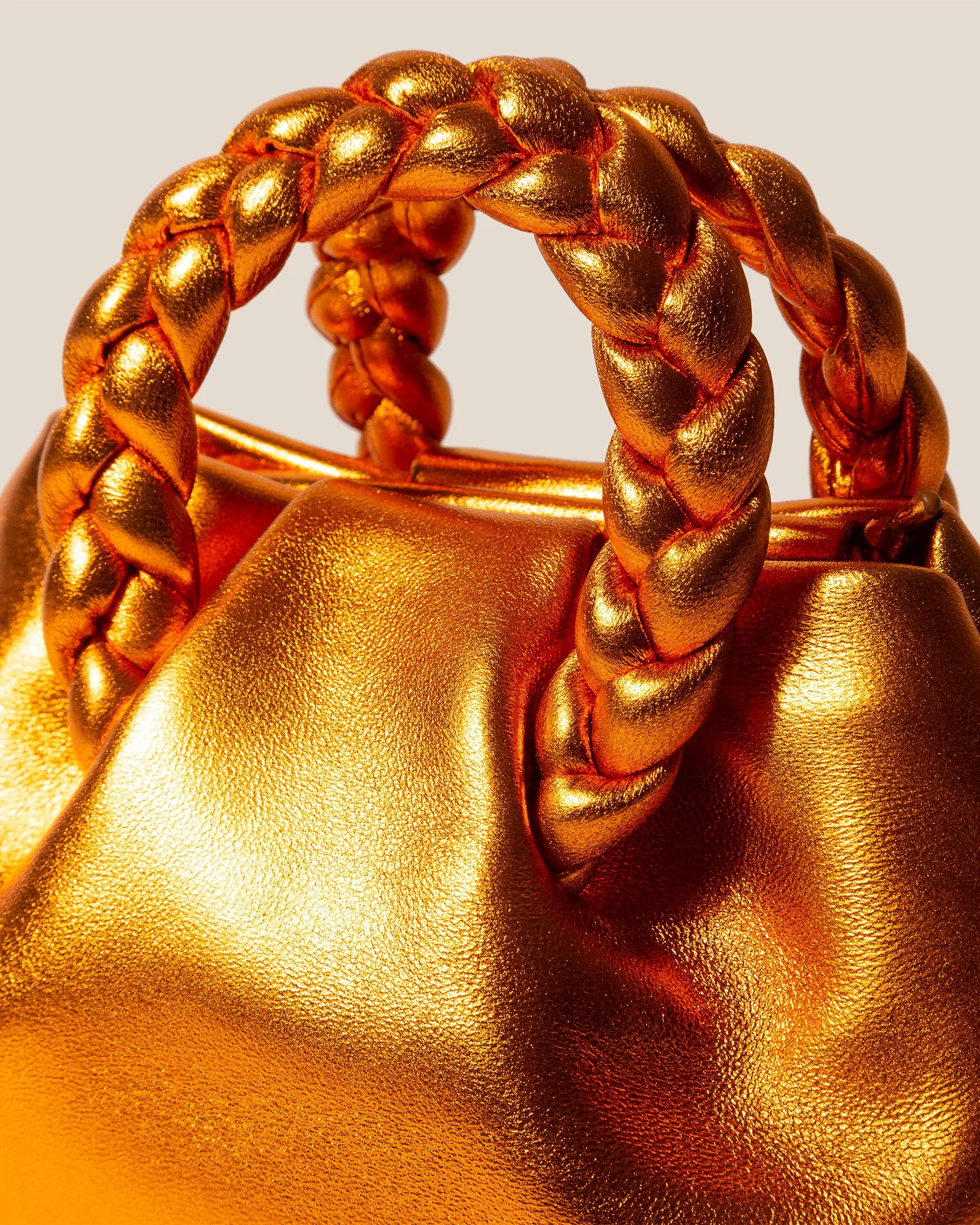 BOMBON METALLIC - Plaited-handle Leather Handbag sold by Hereu Studio product image thumbnail 2