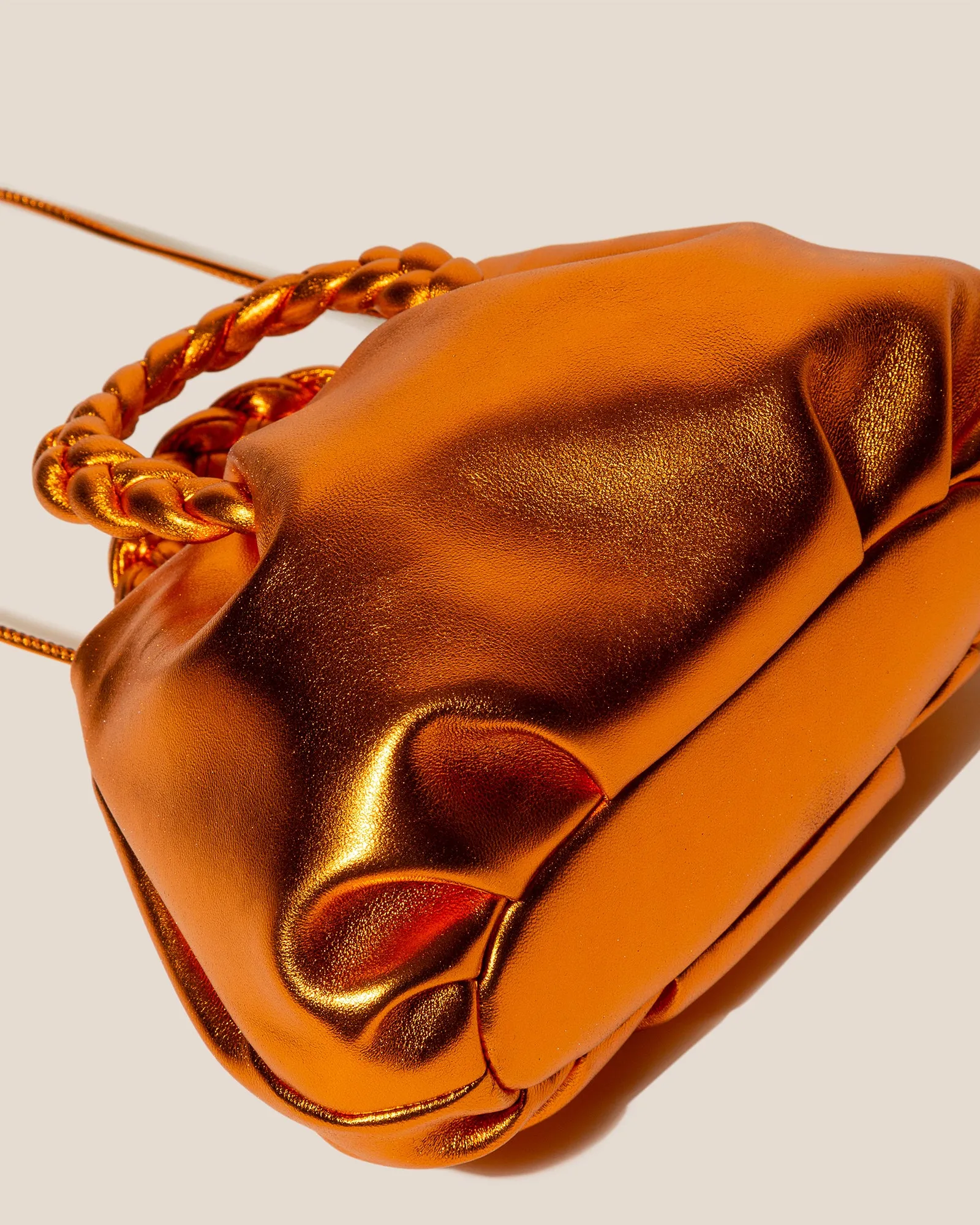 BOMBON METALLIC - Plaited-handle Leather Handbag sold by Hereu Studio product image thumbnail 4